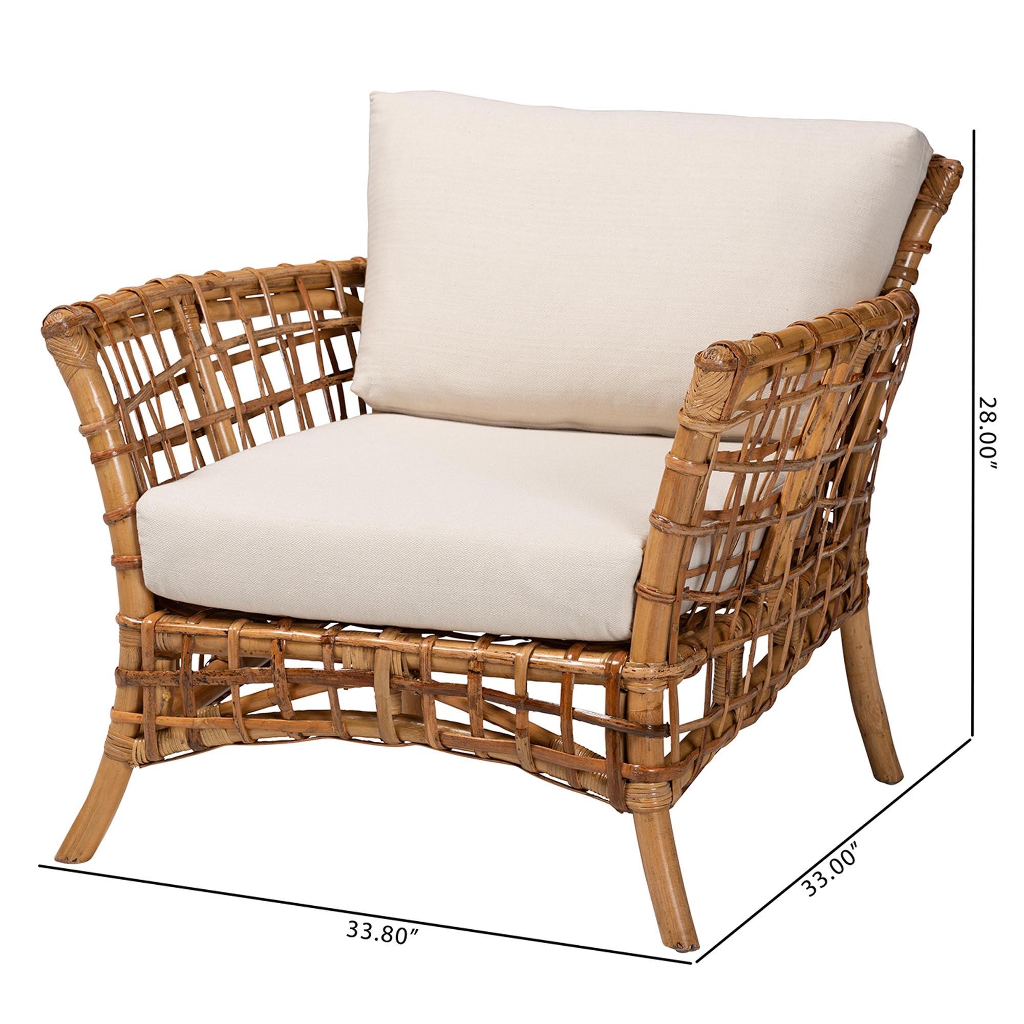 Bali & Pari Babette Modern Bohemian Rattan Arm Chair