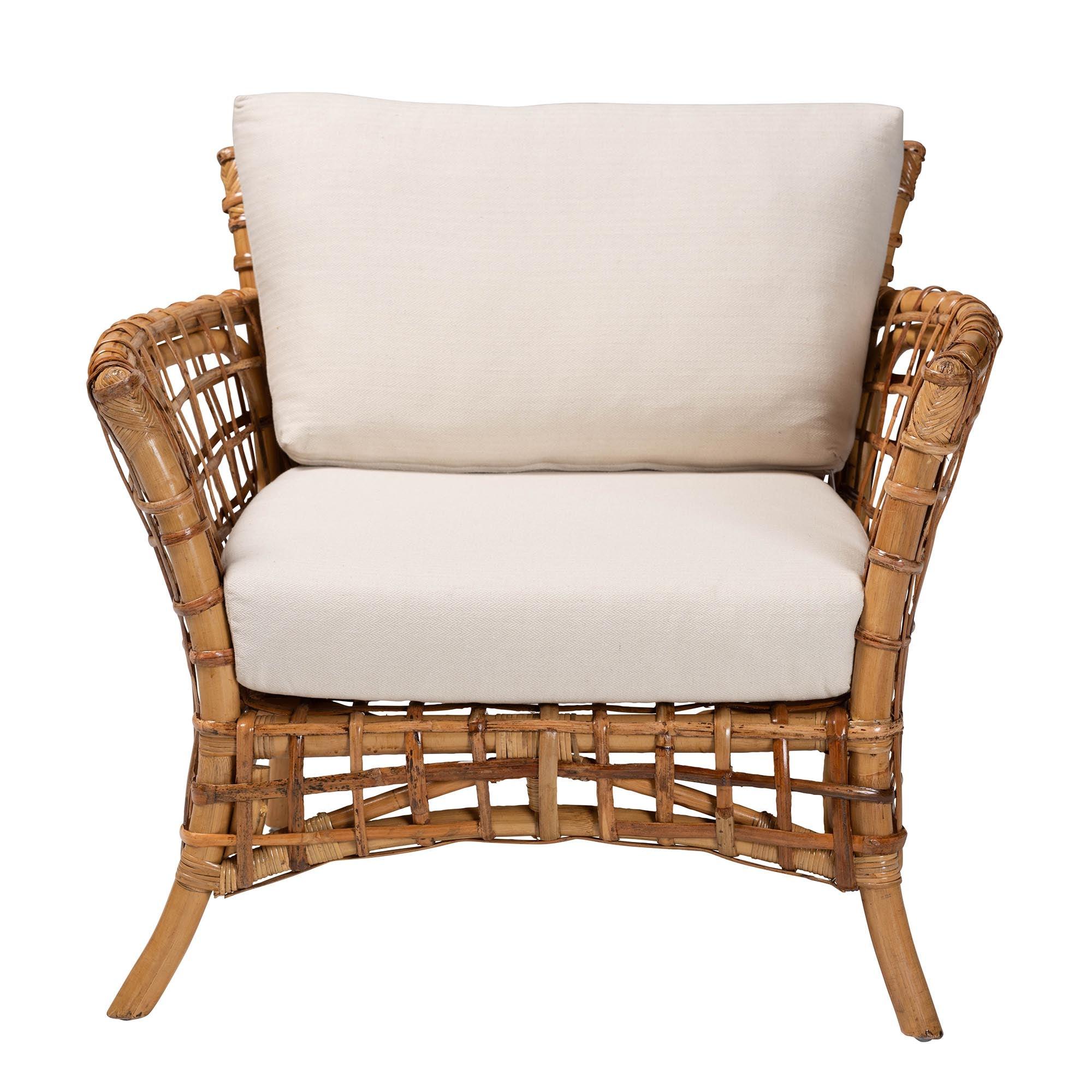 Bali & Pari Babette Modern Bohemian Rattan Arm Chair