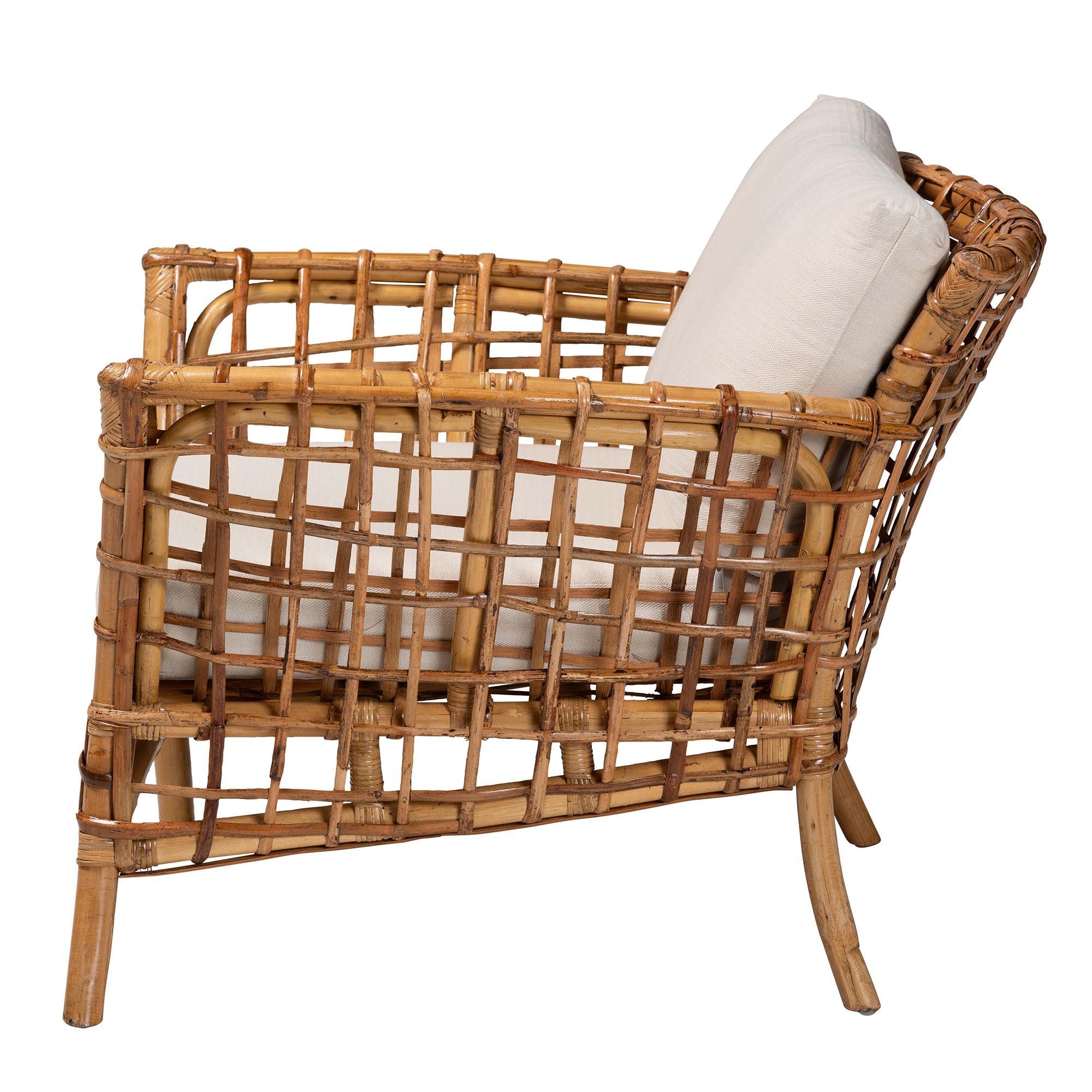 Bali & Pari Babette Modern Bohemian Rattan Arm Chair