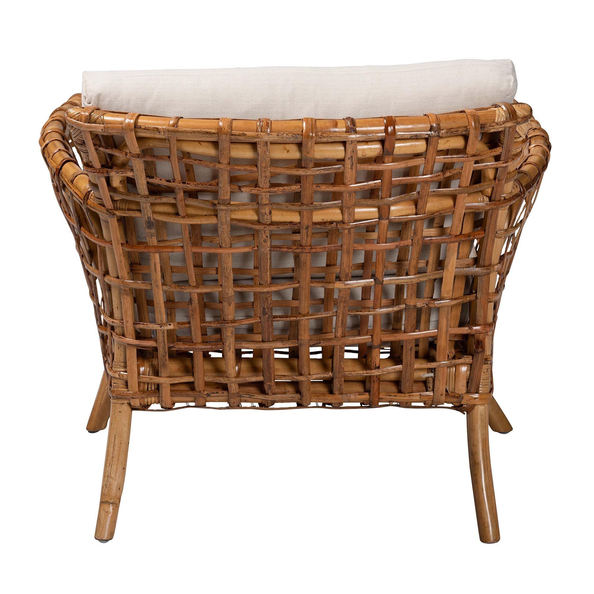 Bali & Pari Babette Modern Bohemian Rattan Arm Chair