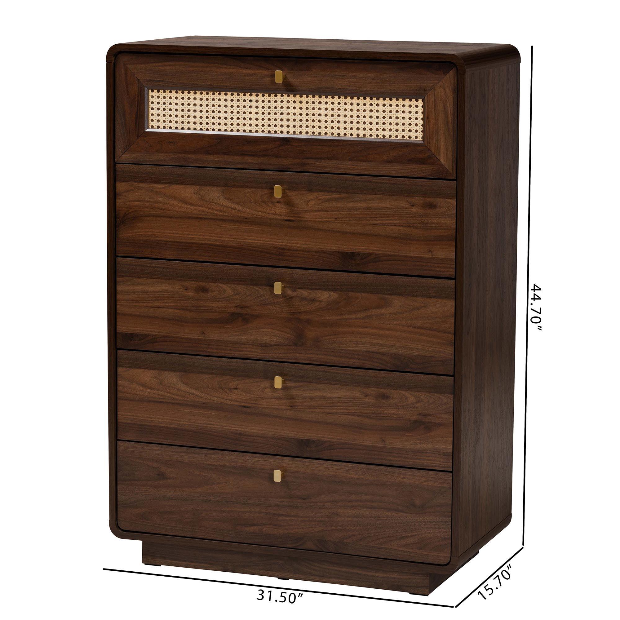 Jenibelle Classic Wood 5-Drawer Chest