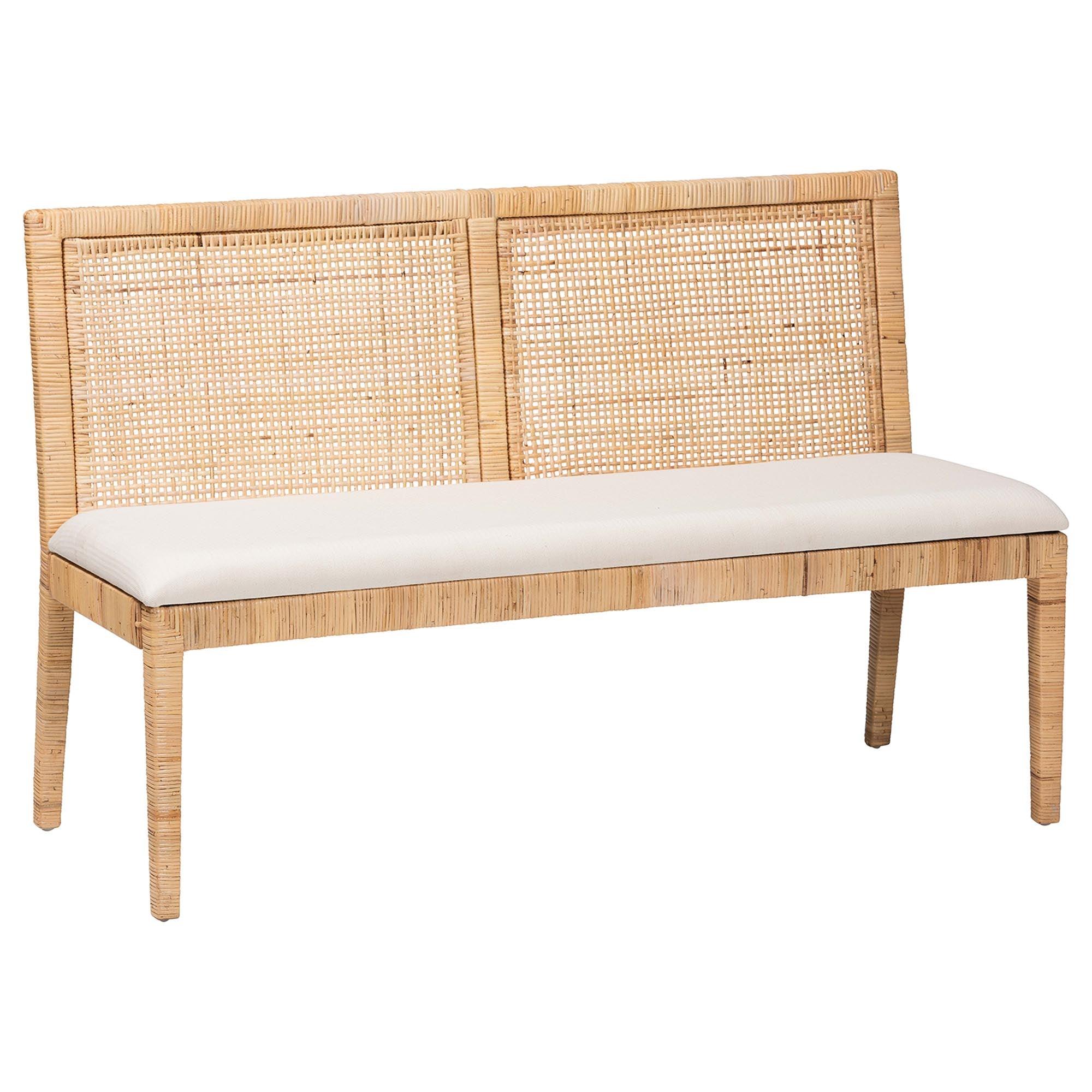 Bali & Pari Kalimantan Bohemian Light Honey Rattan 3-Piece Dining Nook Set