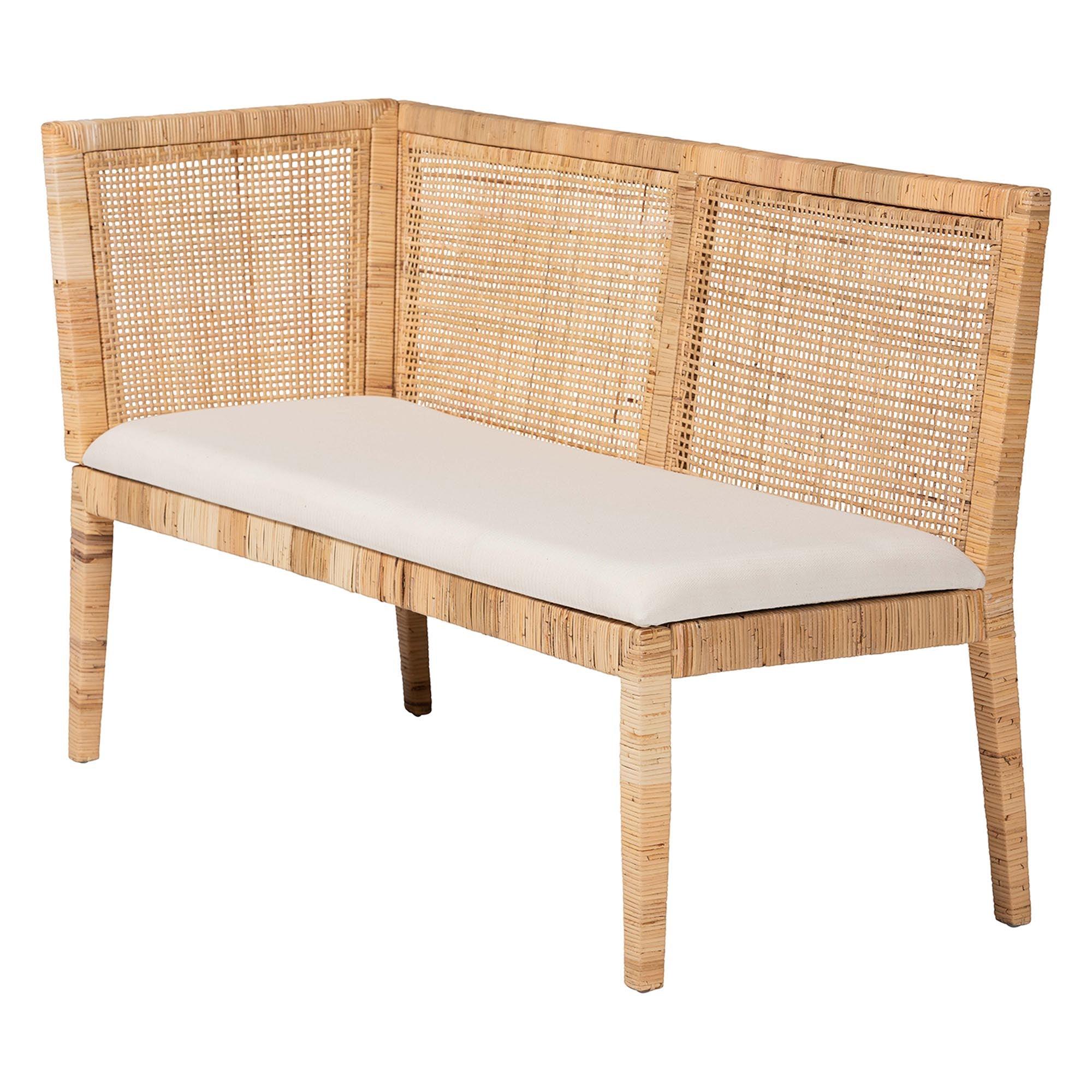 Bali & Pari Kalimantan Bohemian Light Honey Rattan 3-Piece Dining Nook Set
