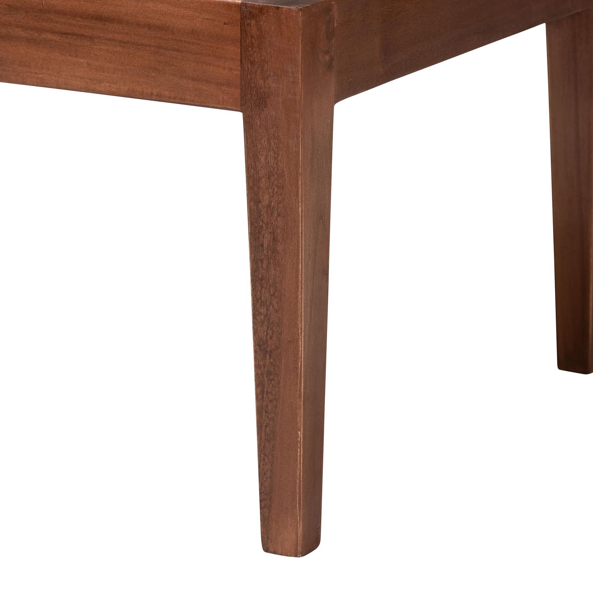 Bali & Pari Tabanan Modern Bohemian Nautral Rattan and Acacia Wood 2-Piece Dining Nook Banquette Set