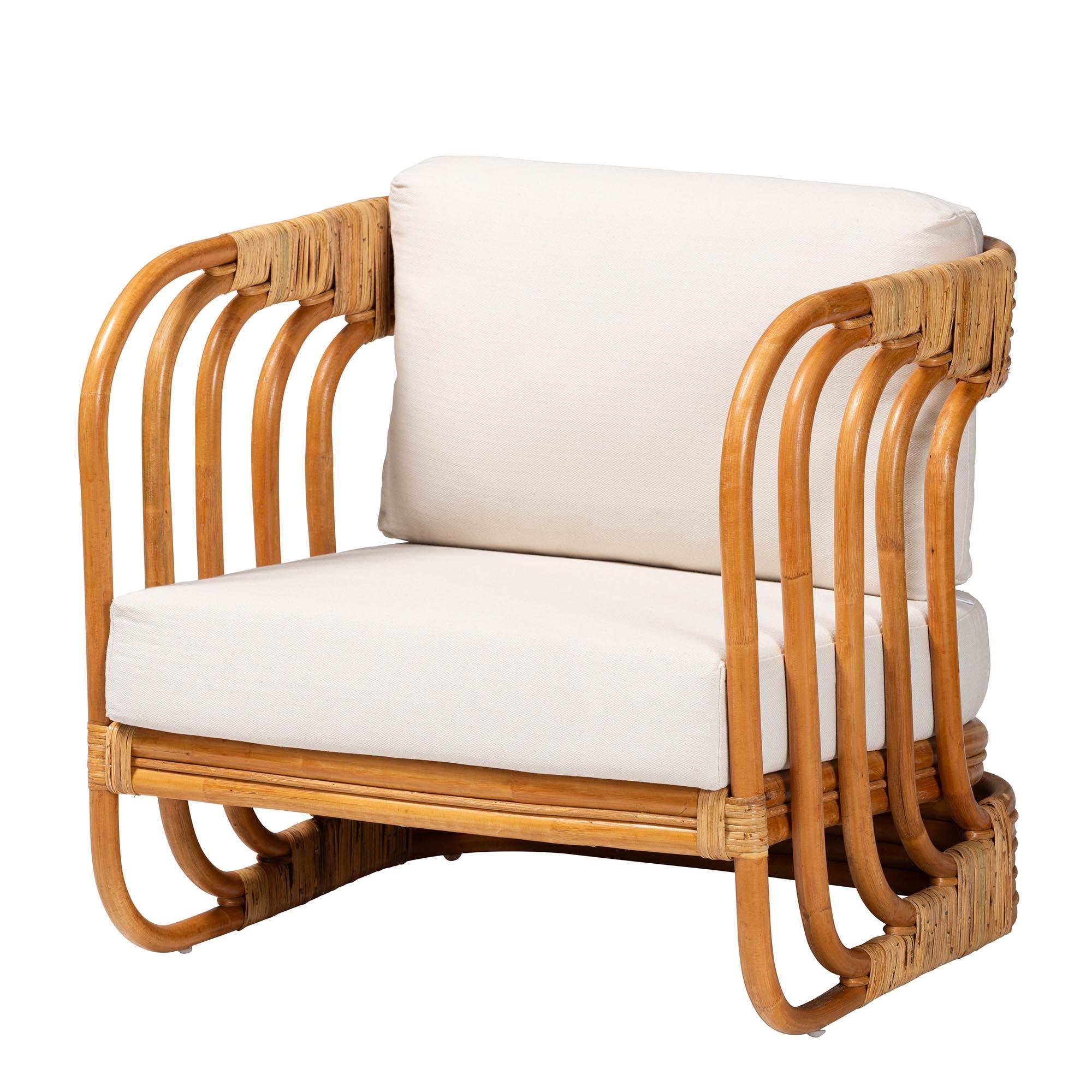Bali & Pari Corsa Modern Bohemian Rattan Arm Chair