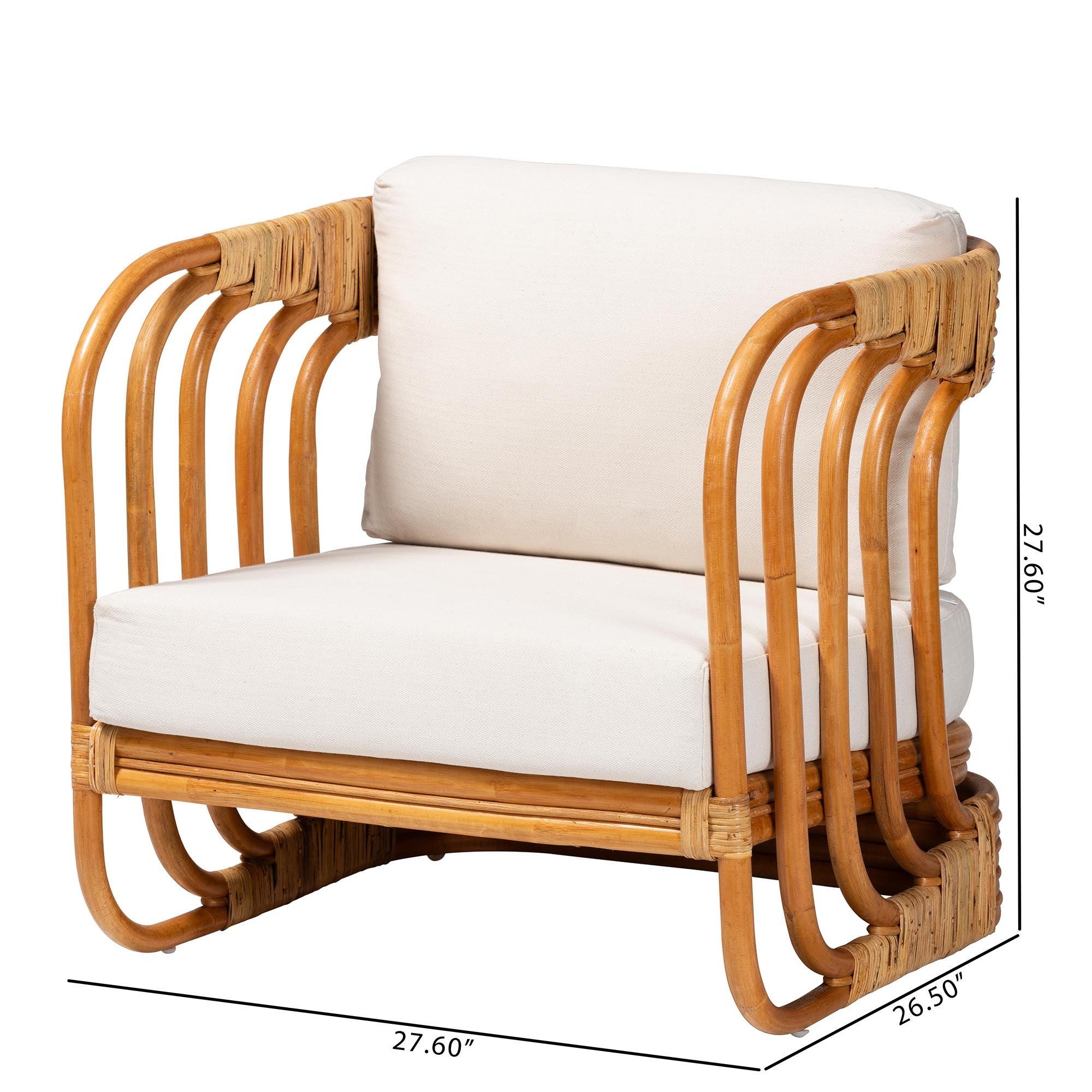 Bali & Pari Corsa Modern Bohemian Rattan Arm Chair