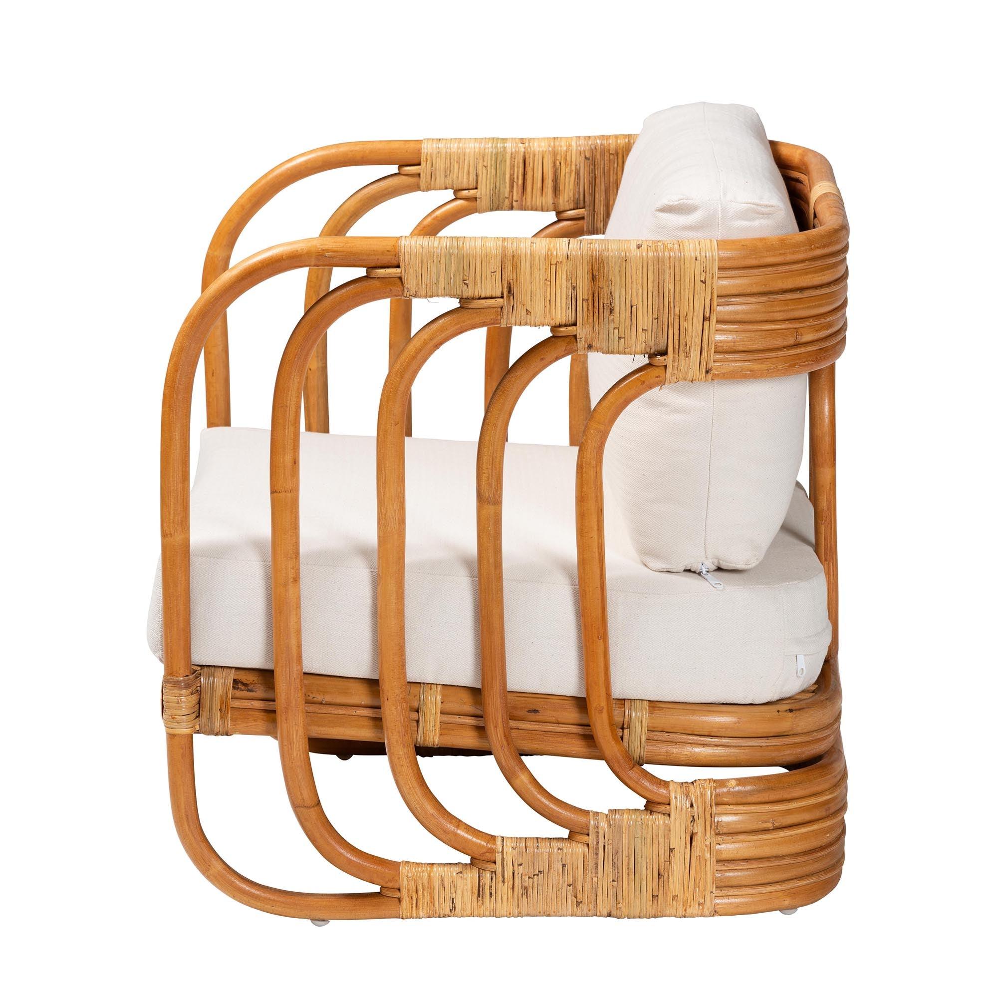 Bali & Pari Corsa Modern Bohemian Rattan Arm Chair