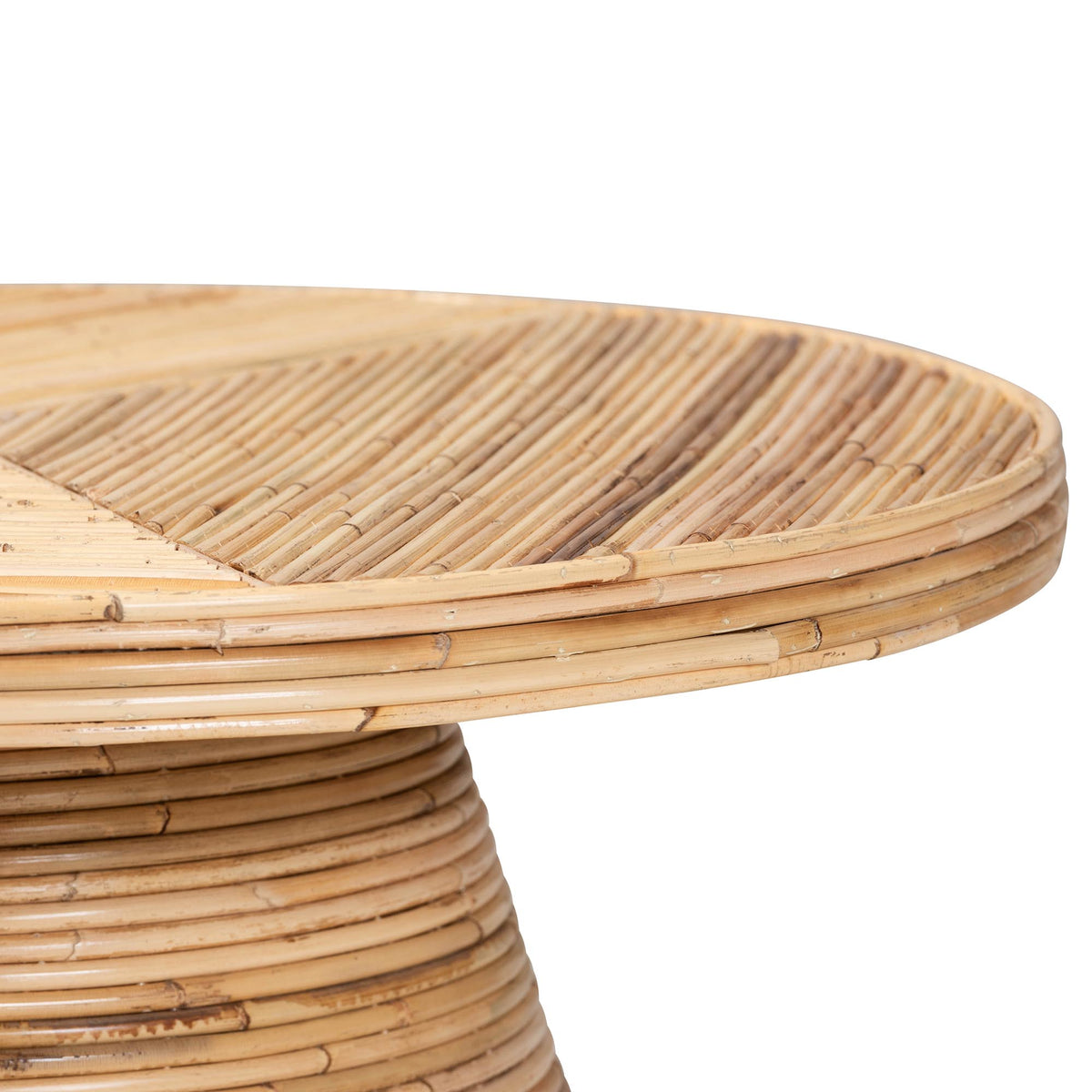Bali & Pari Bella Modern Bohemian Rattan and Mahogany Wood Coffee Table