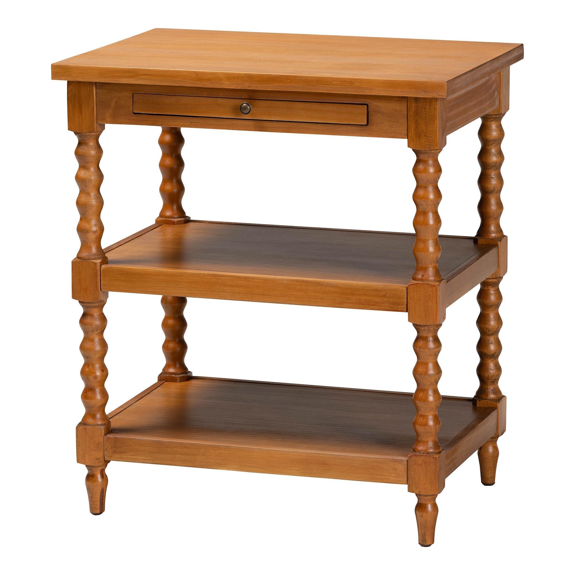Imogene Retro-Modern Finished Wood End Table