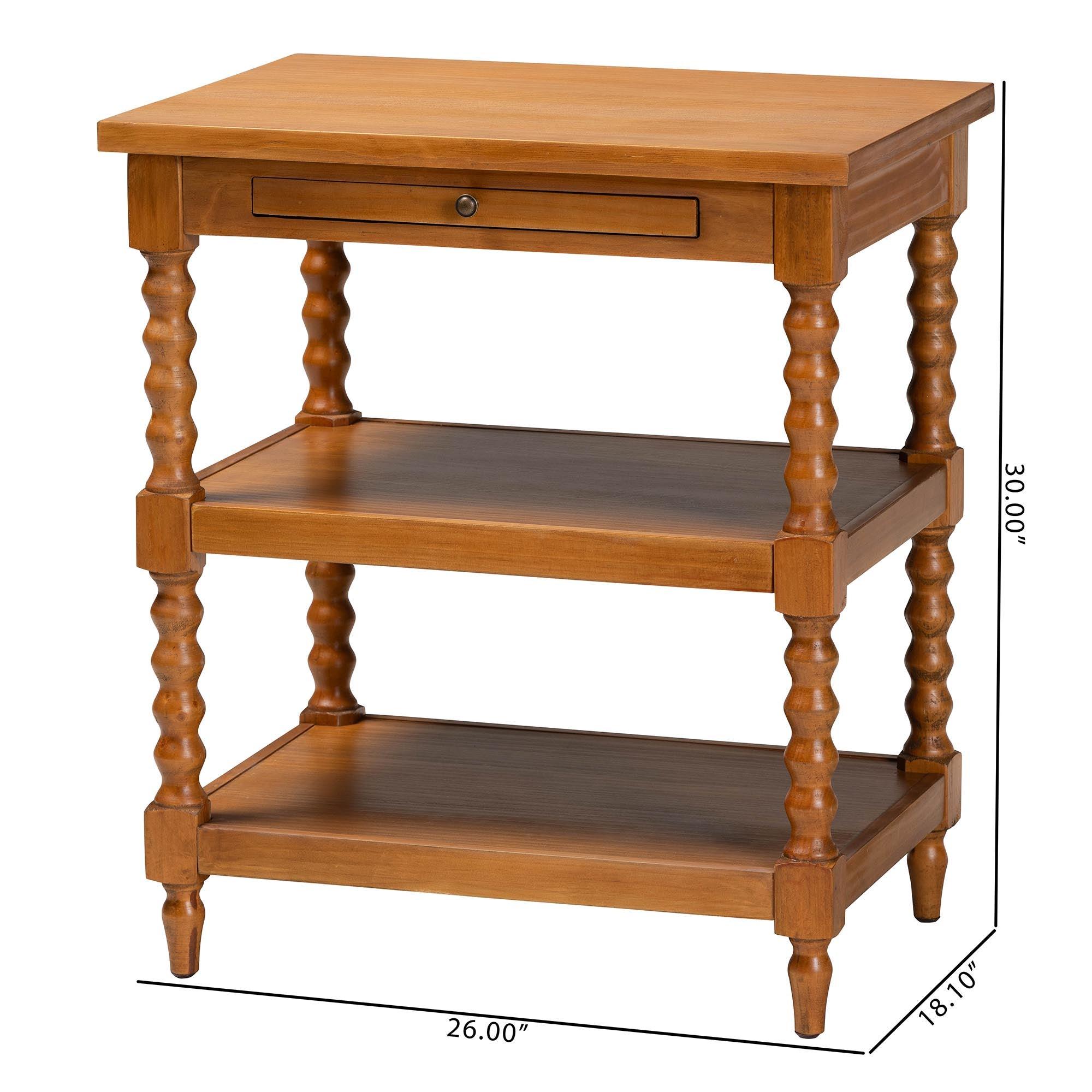 Imogene Retro-Modern Finished Wood End Table