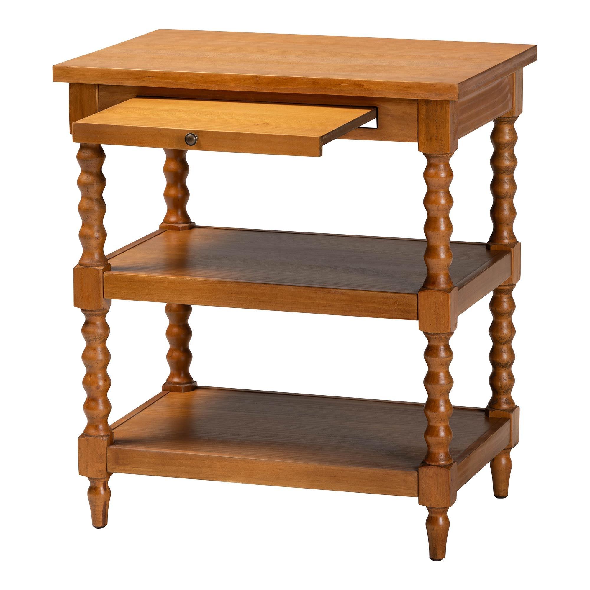 Imogene Retro-Modern Finished Wood End Table