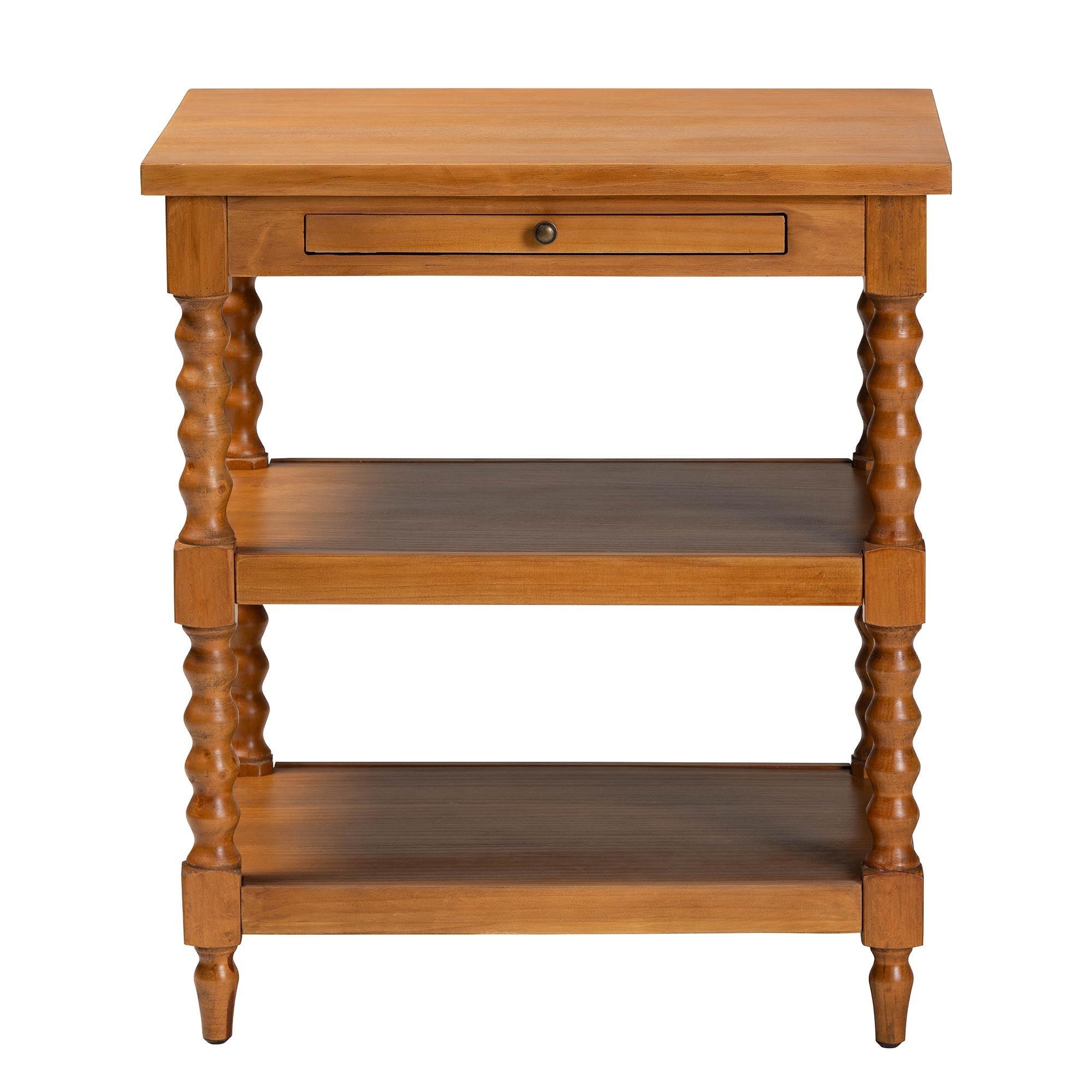 Imogene Retro-Modern Finished Wood End Table