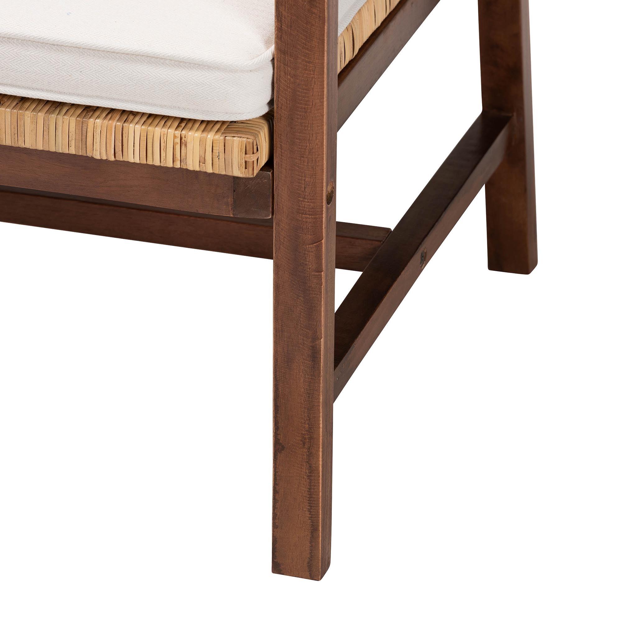 Bali & Pari Lovina Bohemian Light Honey Rattan and Acacia Wood Arm Chair