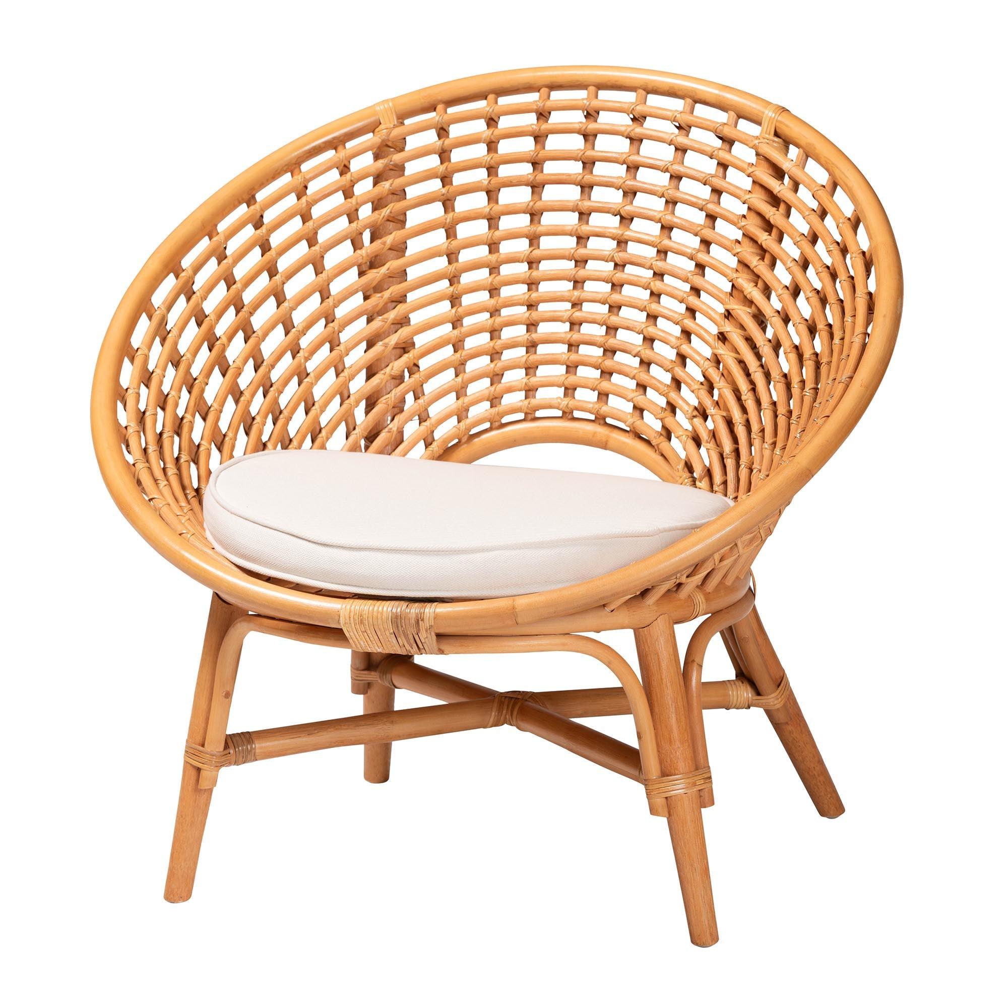 Bali & Pari Aerin Modern Bohemian Rattan Accent Chair