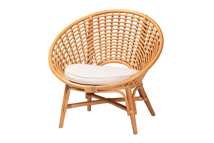 Bali & Pari Aerin Modern Bohemian Rattan Accent Chair