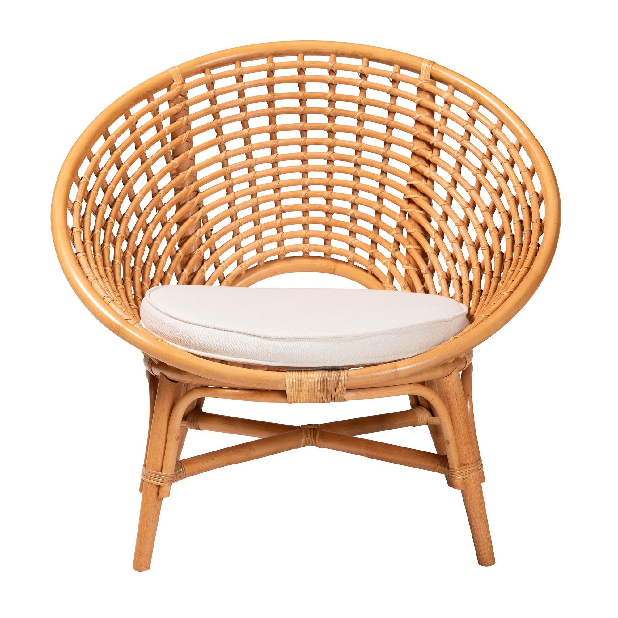 Bali & Pari Aerin Modern Bohemian Rattan Accent Chair