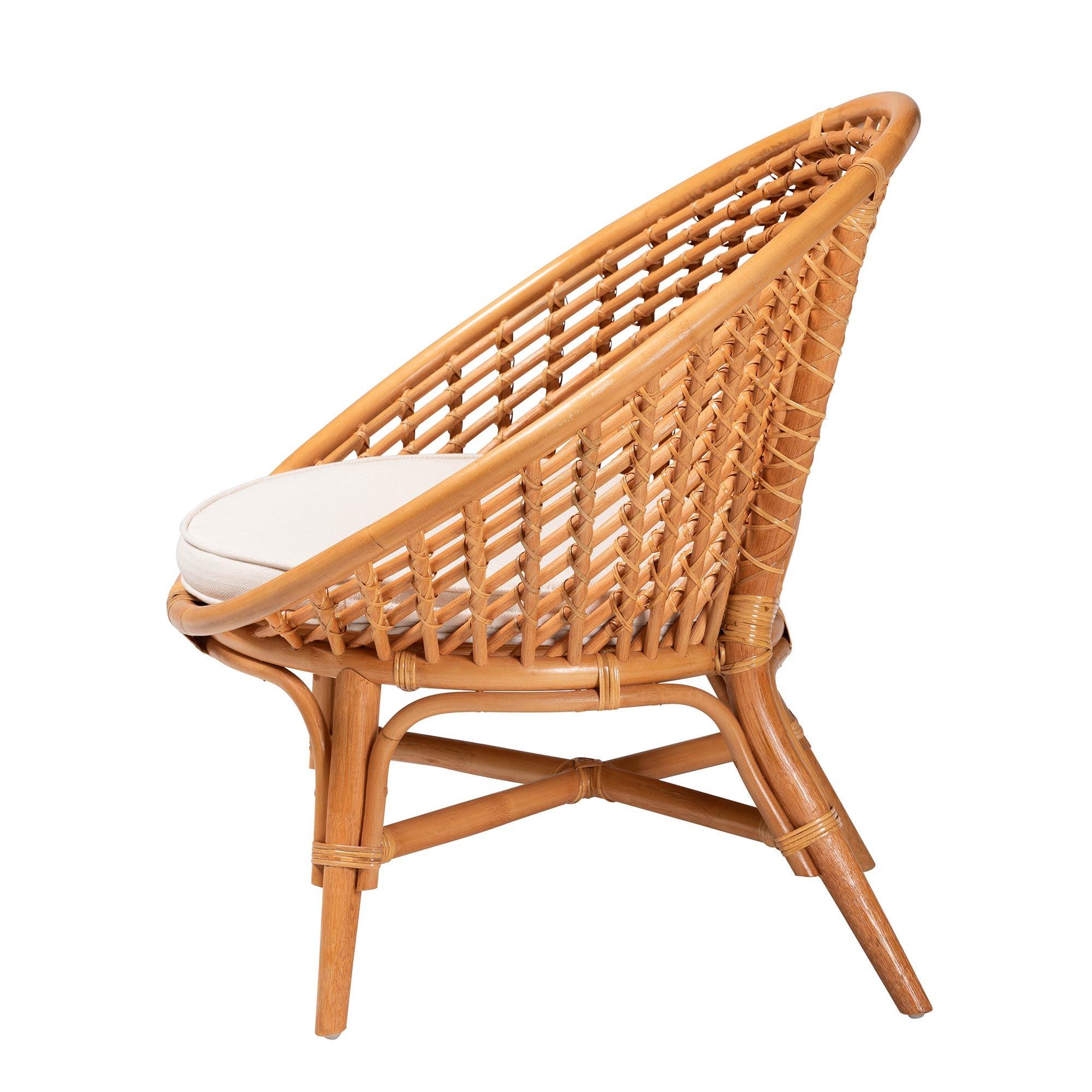 Bali & Pari Aerin Modern Bohemian Rattan Accent Chair