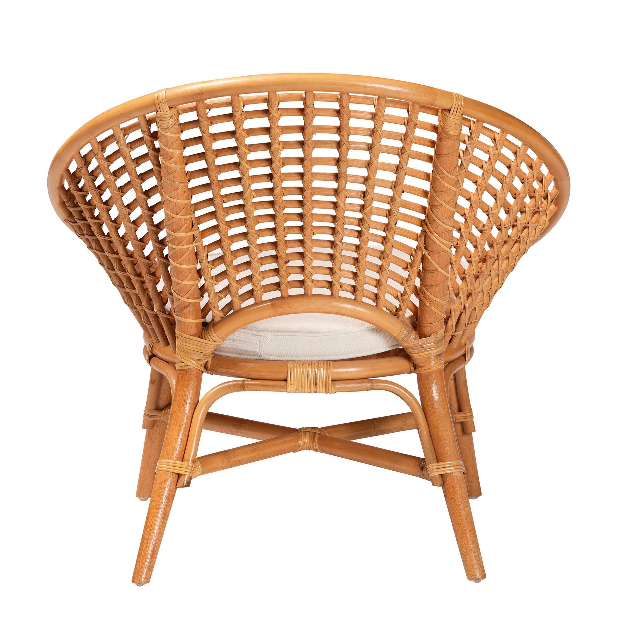 Bali & Pari Aerin Modern Bohemian Rattan Accent Chair