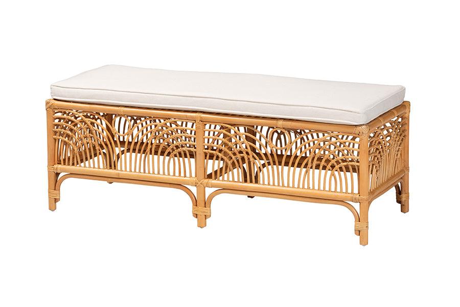 Bali & Pari Materra Modern bohemian Rattan Bench