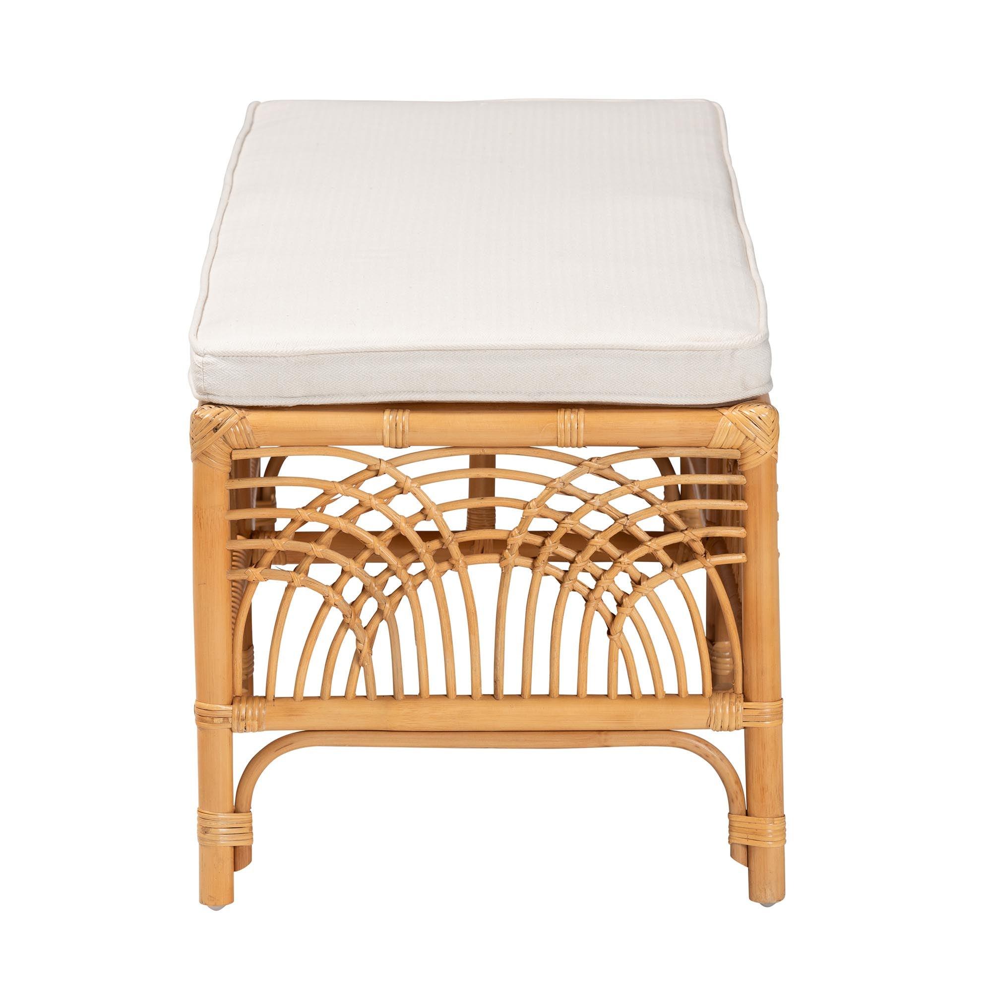 Bali & Pari Materra Modern bohemian Rattan Bench