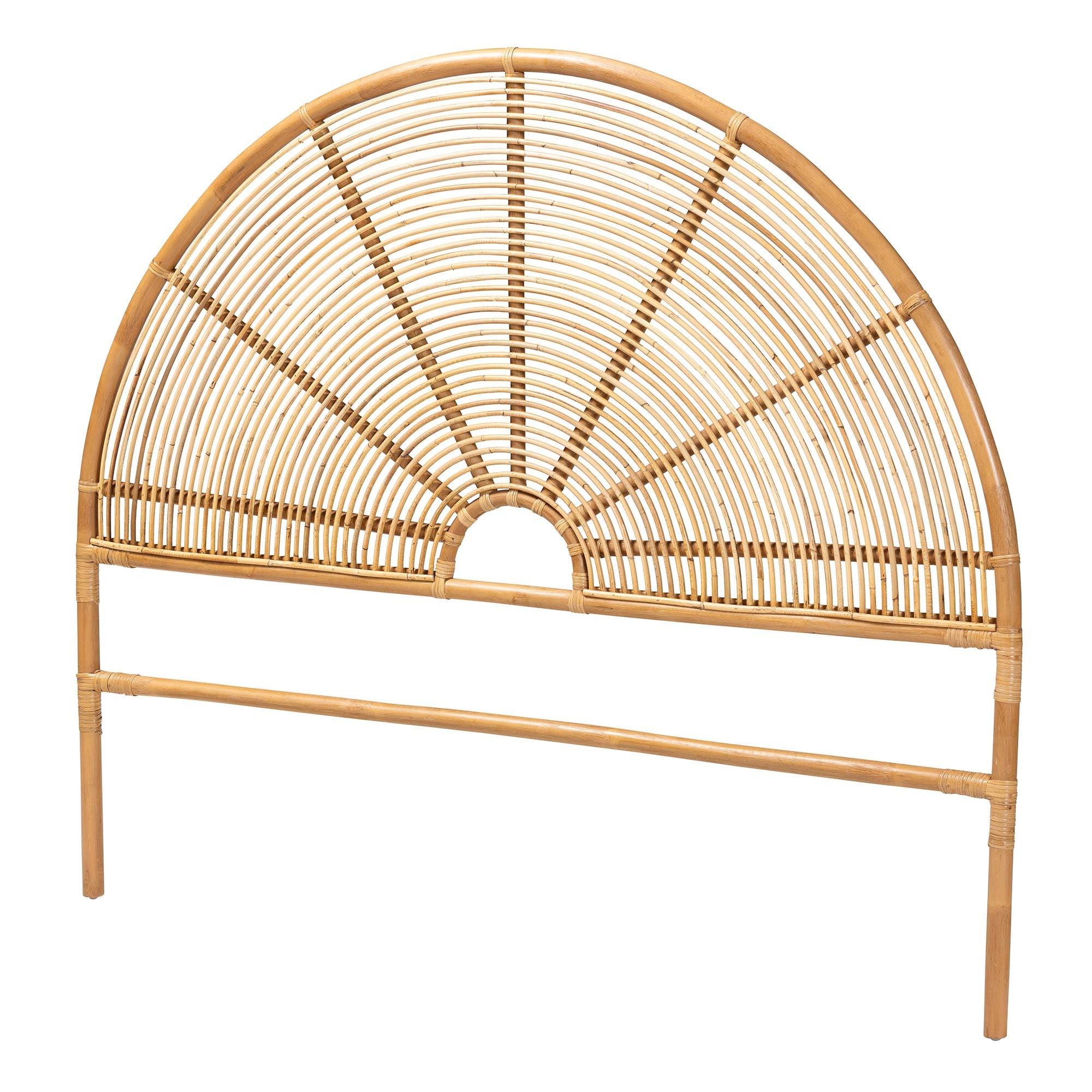 Bali & Pari Nina Modern Bohemian Honey Rattan Standalone Headboard