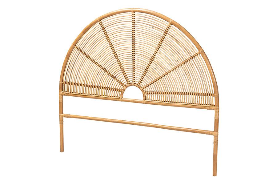 Bali & Pari Nina Modern Bohemian Honey Rattan Standalone Headboard