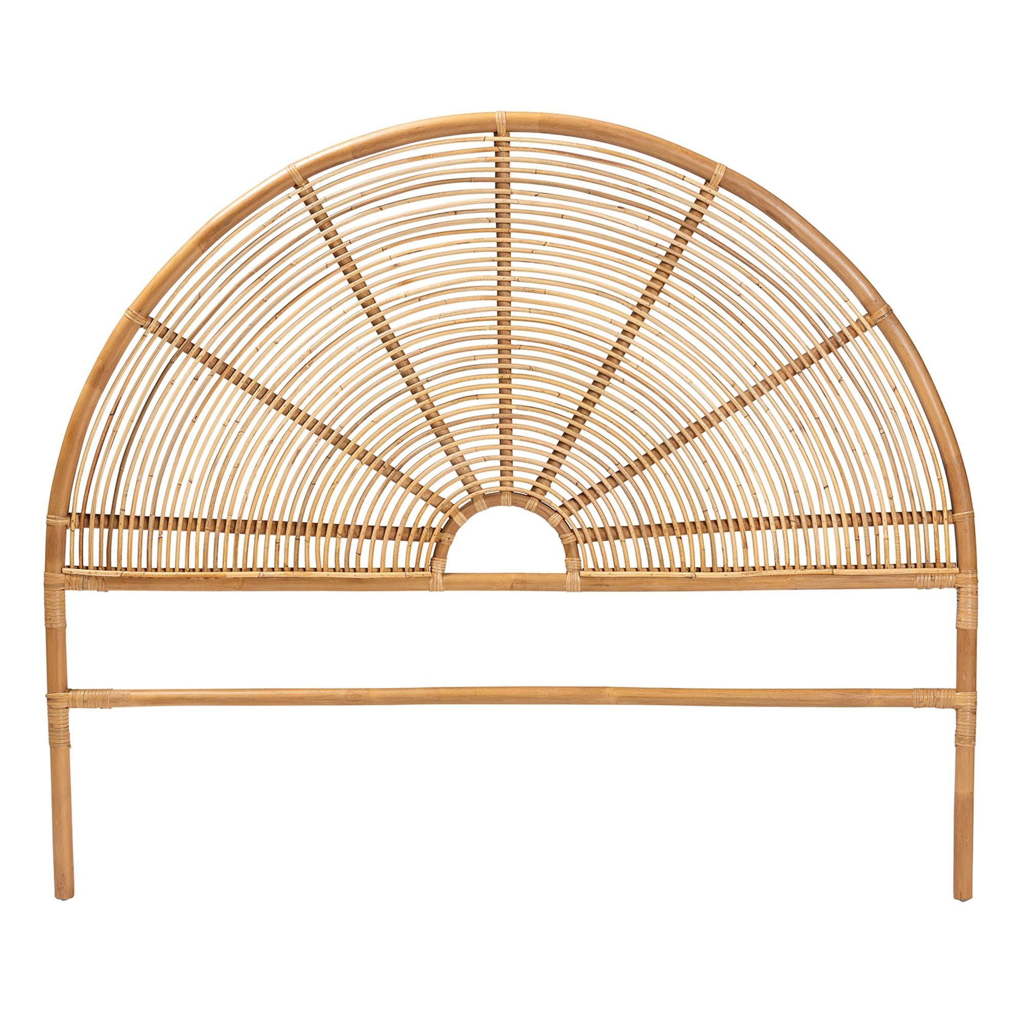 Bali & Pari Nina Modern Bohemian Honey Rattan Standalone Headboard