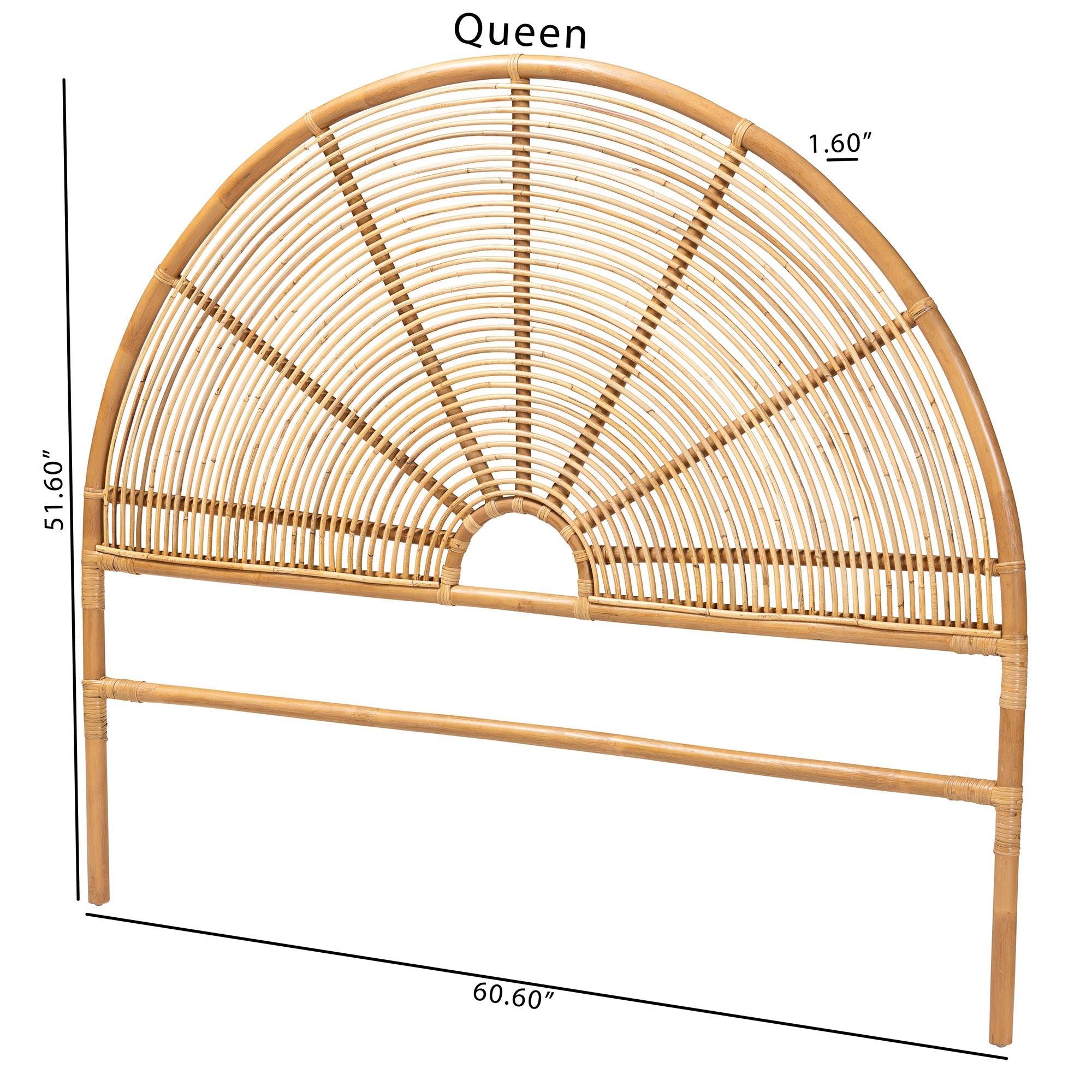 Bali & Pari Nina Modern Bohemian Honey Rattan Standalone Headboard
