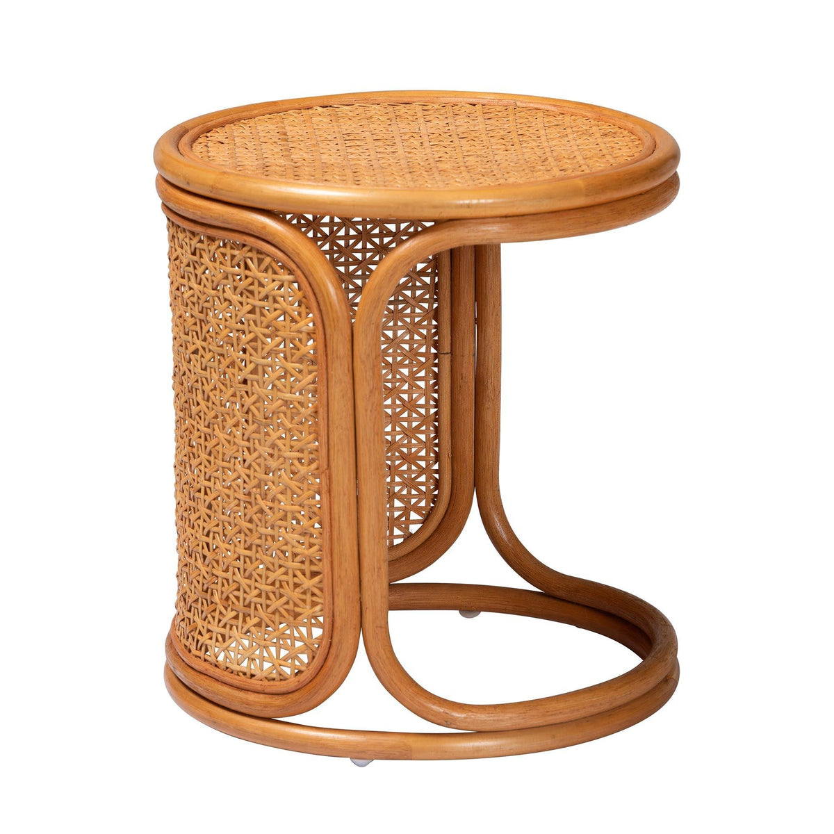 Bali & Pari Eldon Bohemian Honey Rattan End Table