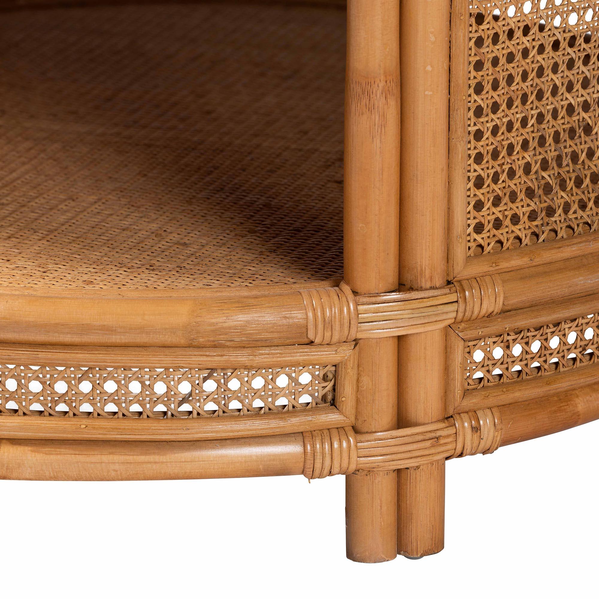 Bali & Pari Louis Modern Bohemian Rattan Coffee Table