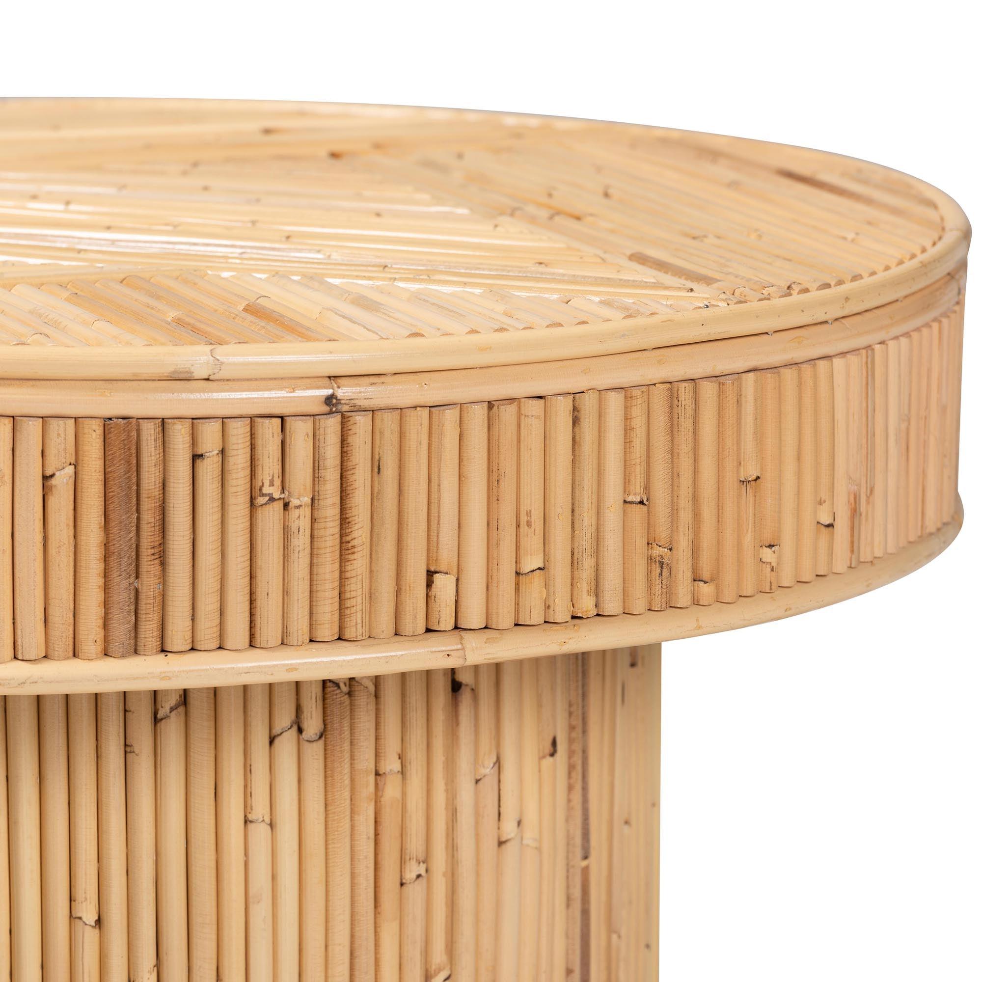 Bali & Pari Iryna Modern Bohemian Rattan End Table