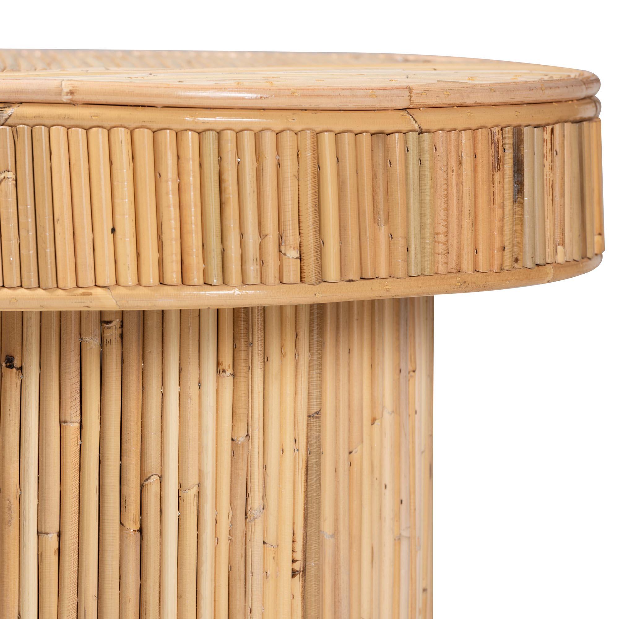 Bali & Pari Iryna Modern Bohemian Rattan Console Table