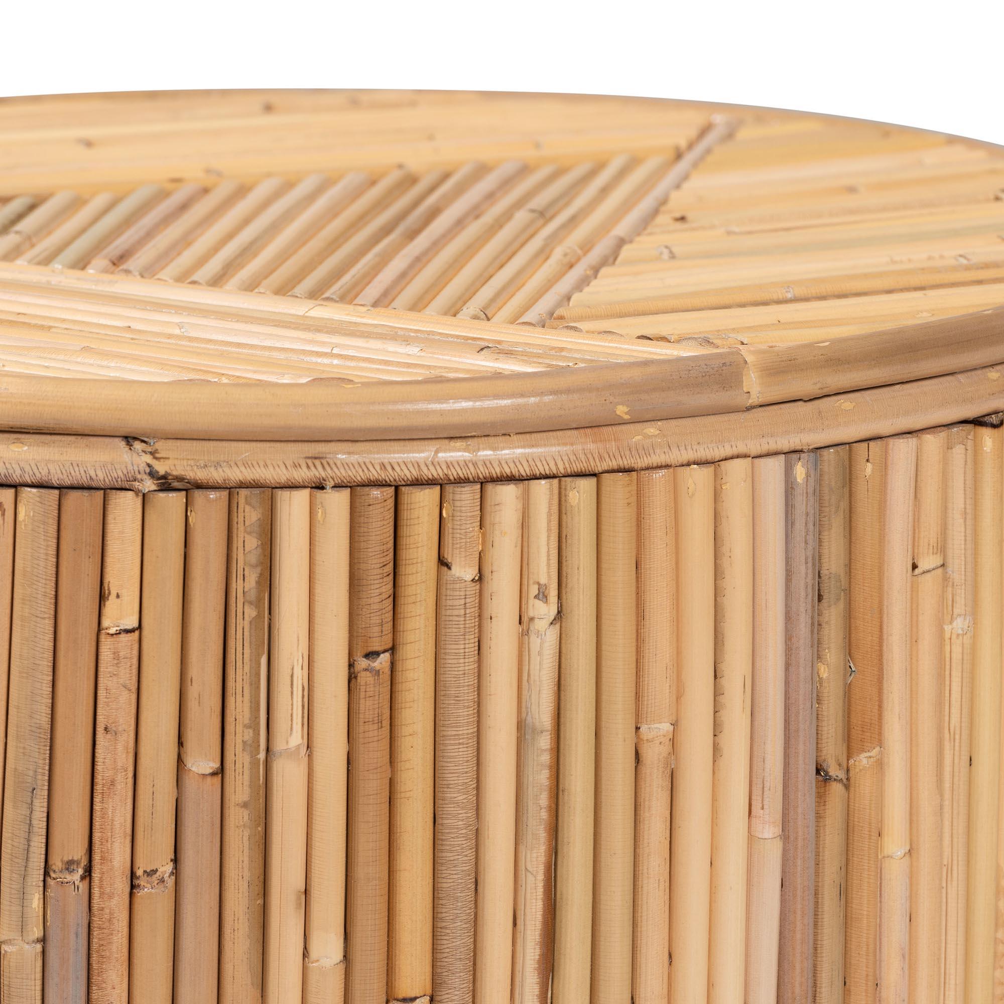 Bali & Pari Milagra Modern Bohemian Rattan End Table