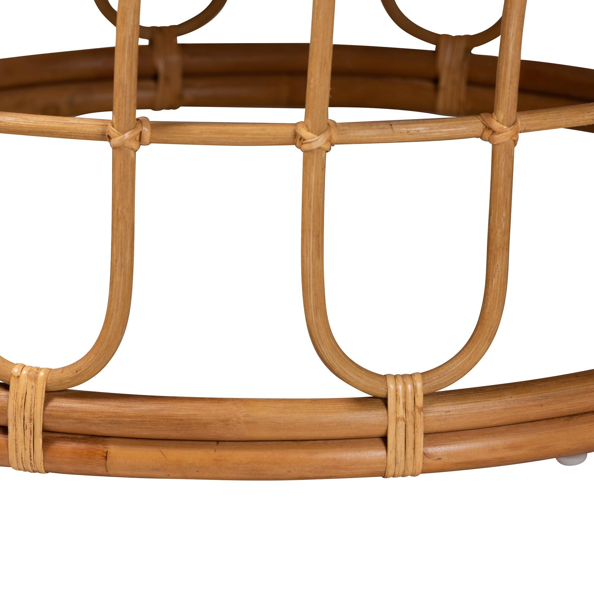 Bali & Pari Phoenix Modern Bohemian Light Honey Rattan Coffee Table