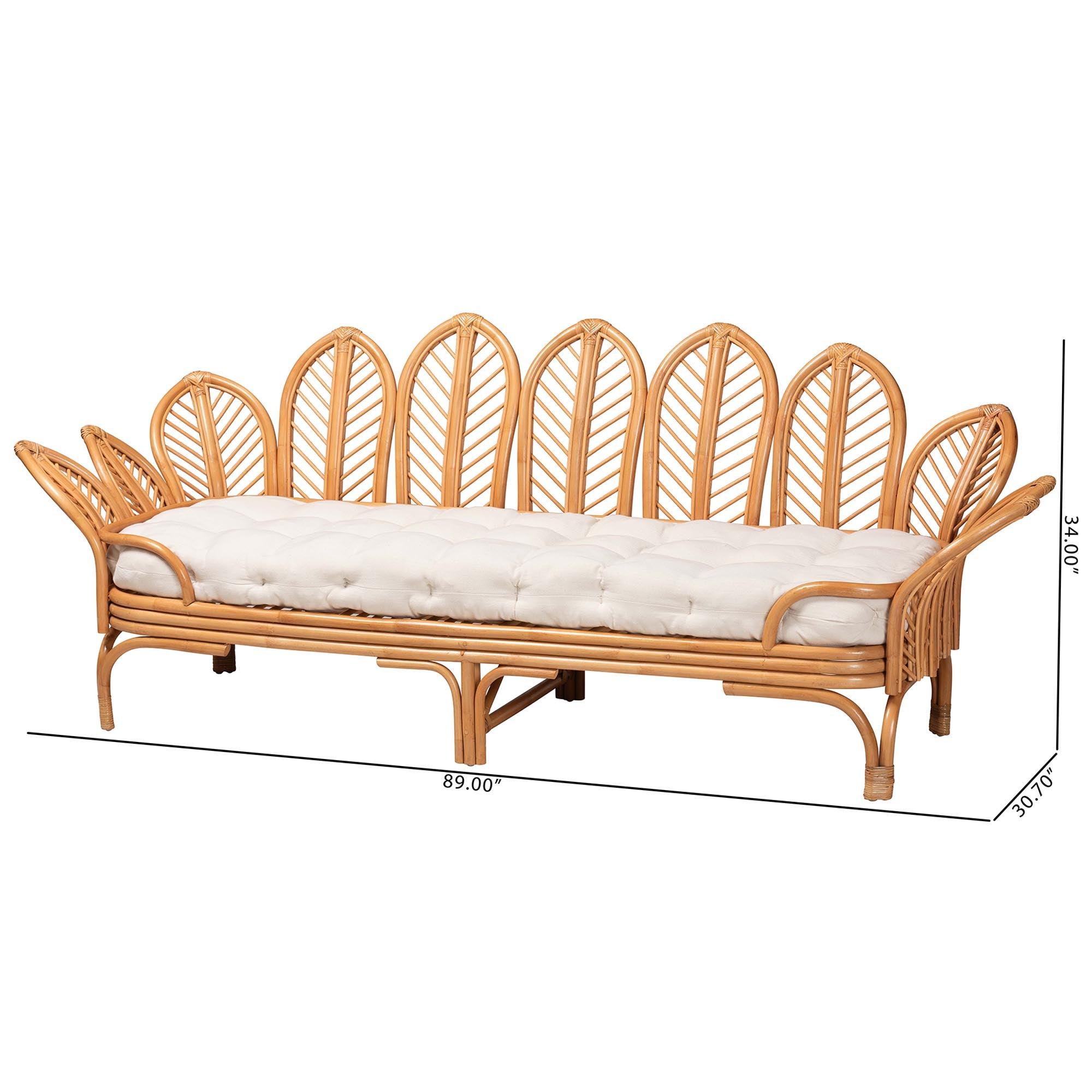 Bali & Pari Loften Bohemian Light Honey Rattan Daybed
