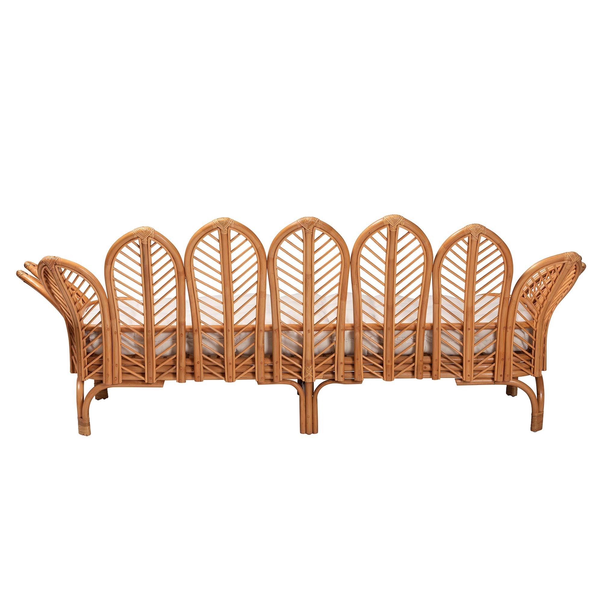 Bali & Pari Loften Bohemian Light Honey Rattan Daybed