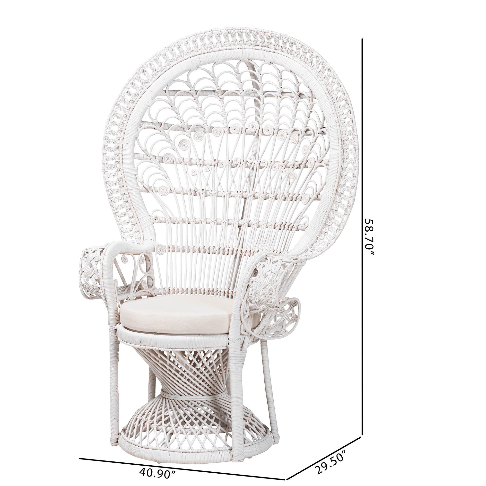 Bali & Pari Kallima Modern Bohemian Rattan Peacock Chair