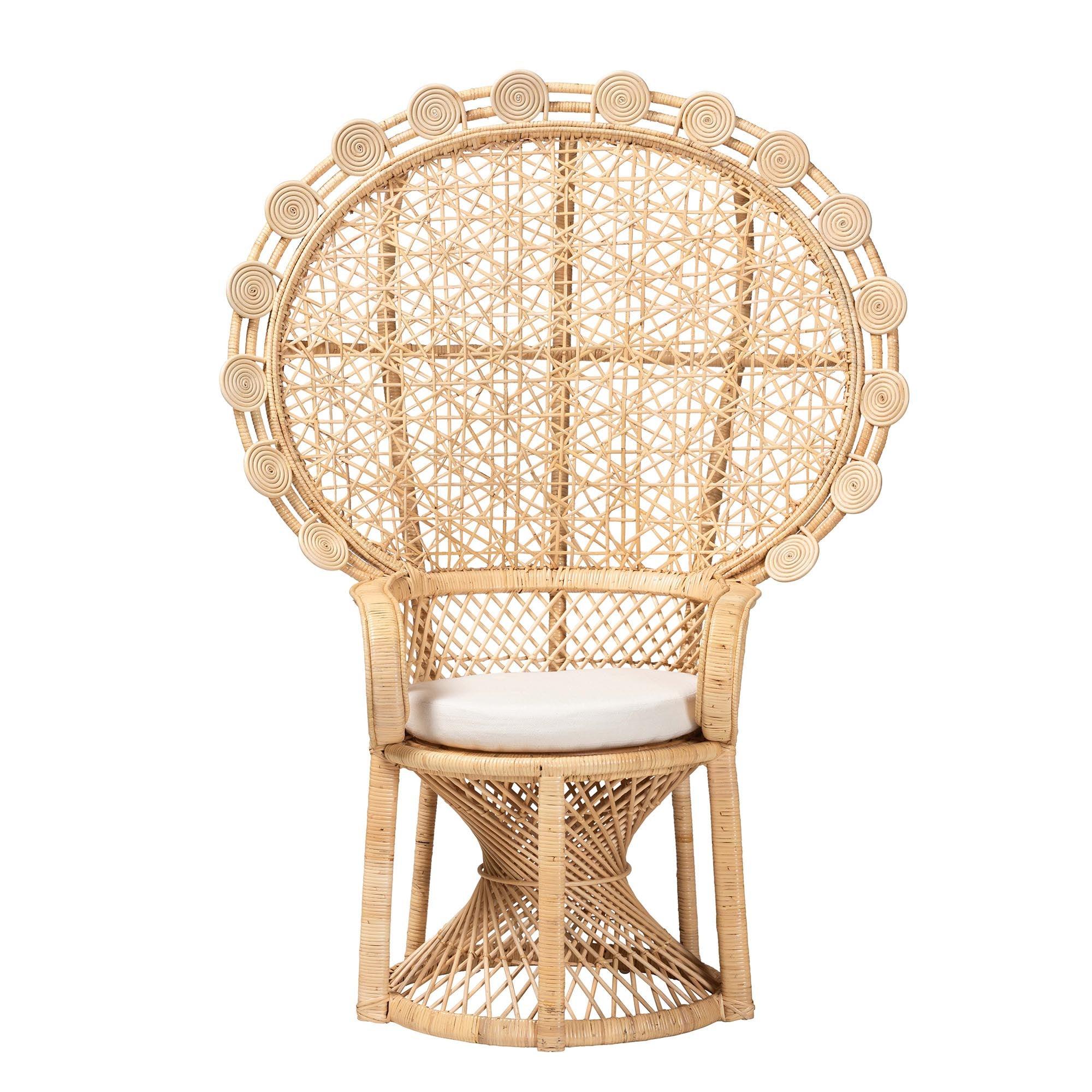 Bali & Pari Hecate Modern Bohemian Rattan Peacock Chair