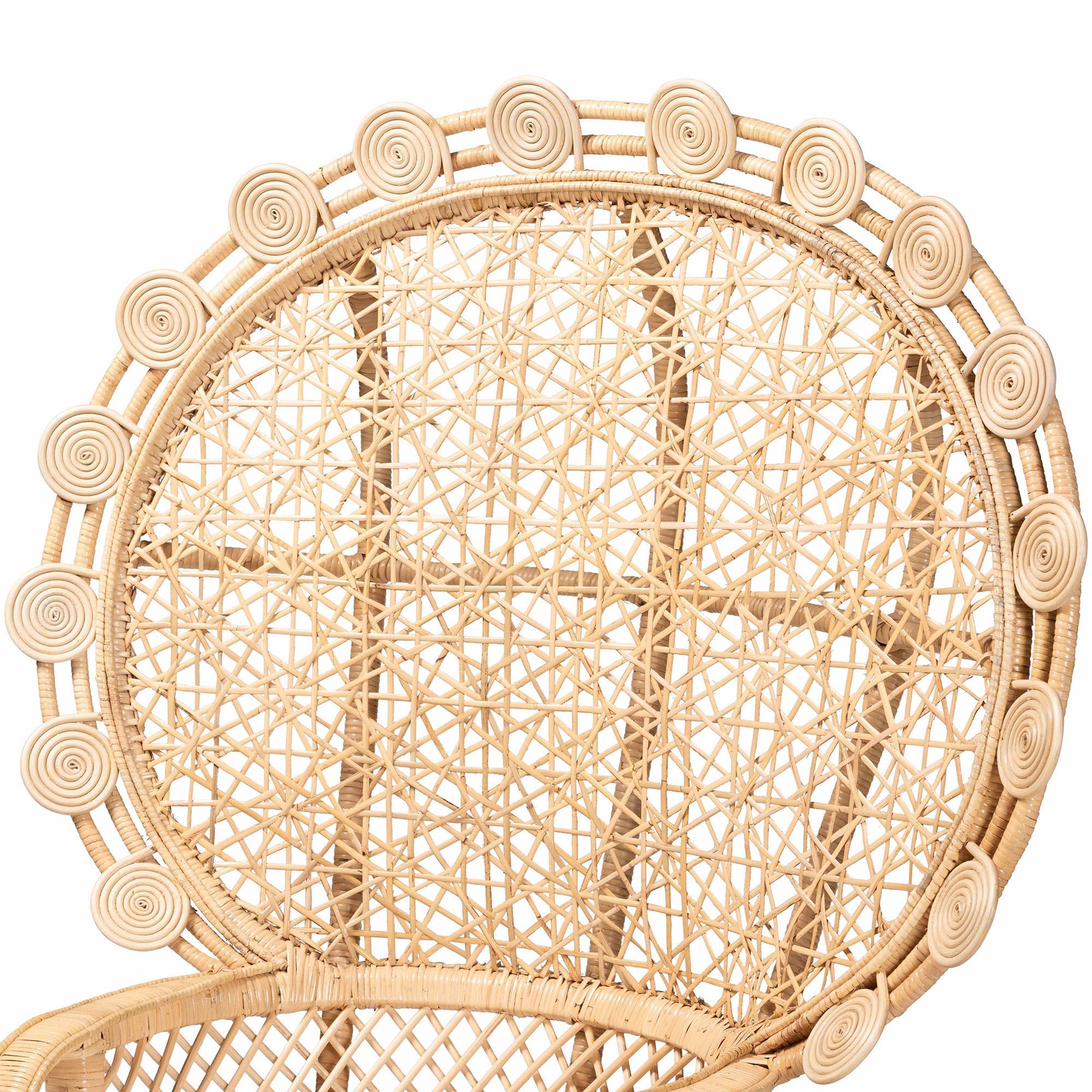 Bali & Pari Hecate Modern Bohemian Rattan Peacock Chair