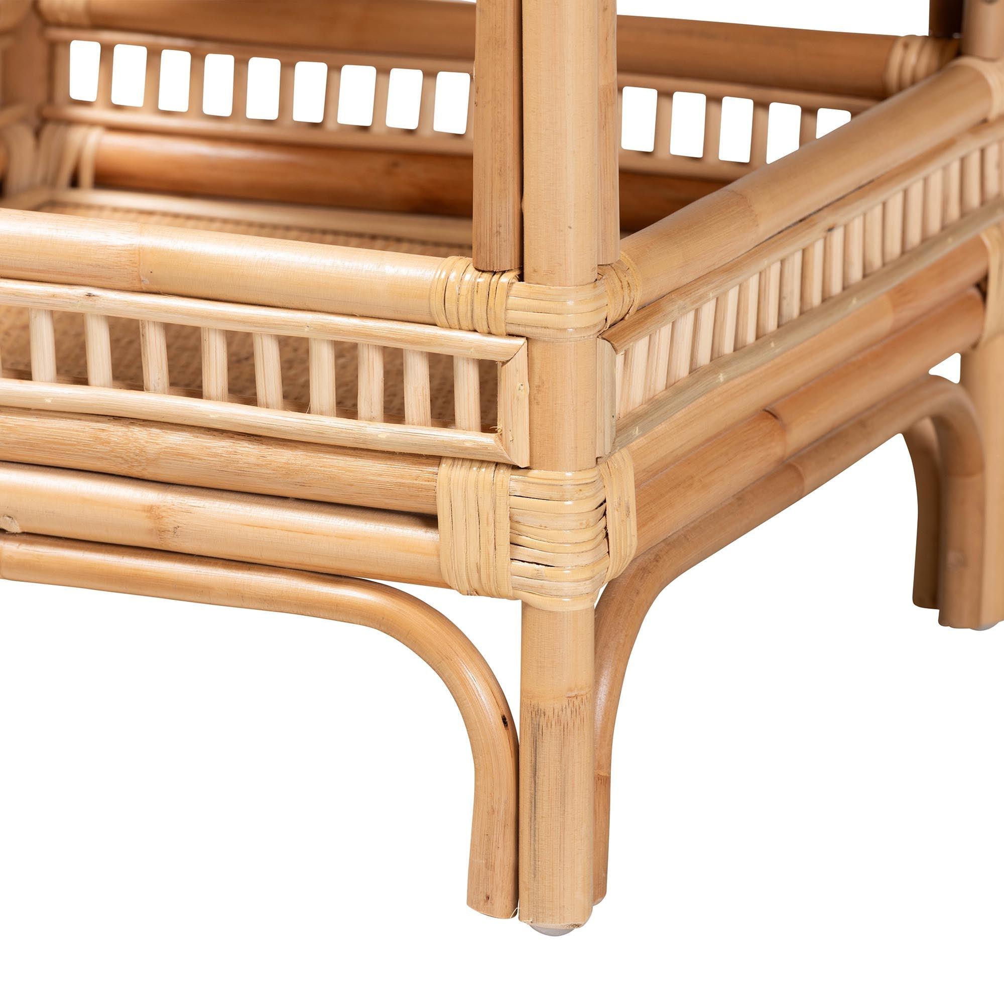 Bali & Pari Lombok Modern Bohemian Rattan End Table