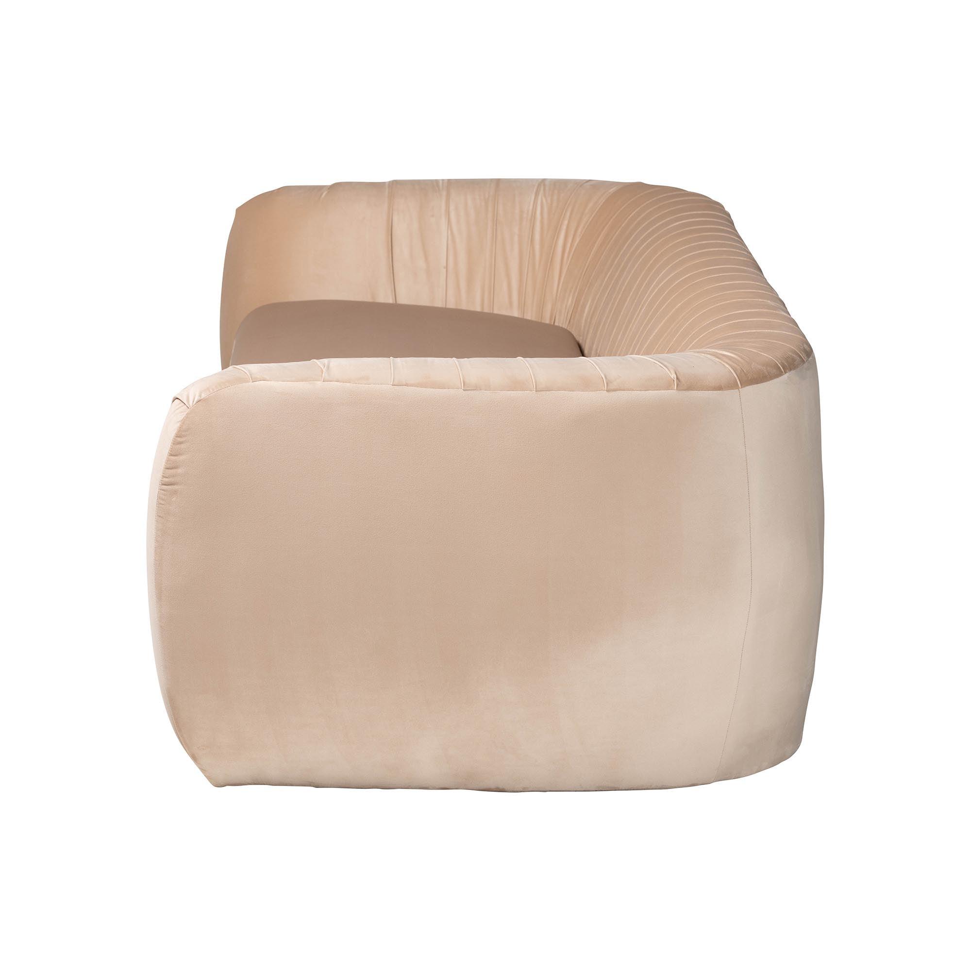 Adanna Glam and Luxe Champagne Velvet Fabric Sofa