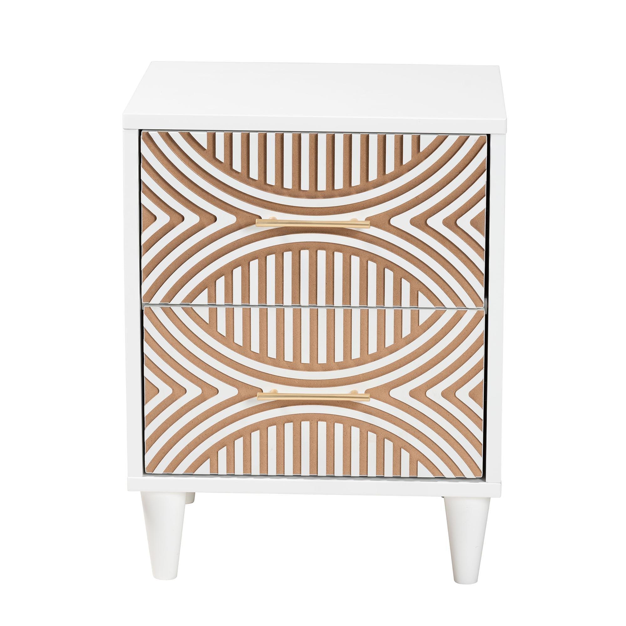 Louetta Carved Contrasting Nightstand