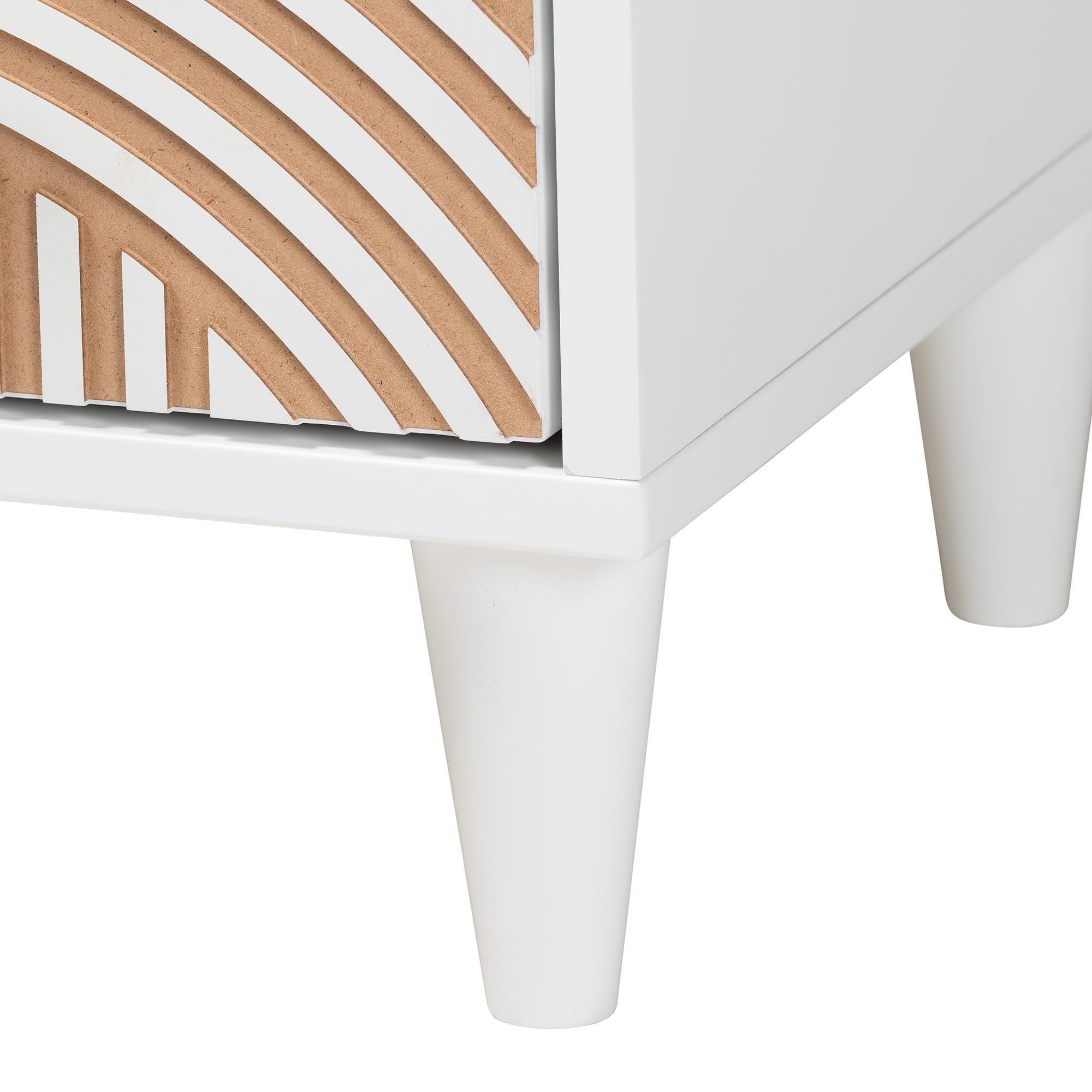 Louetta Carved Contrasting Nightstand