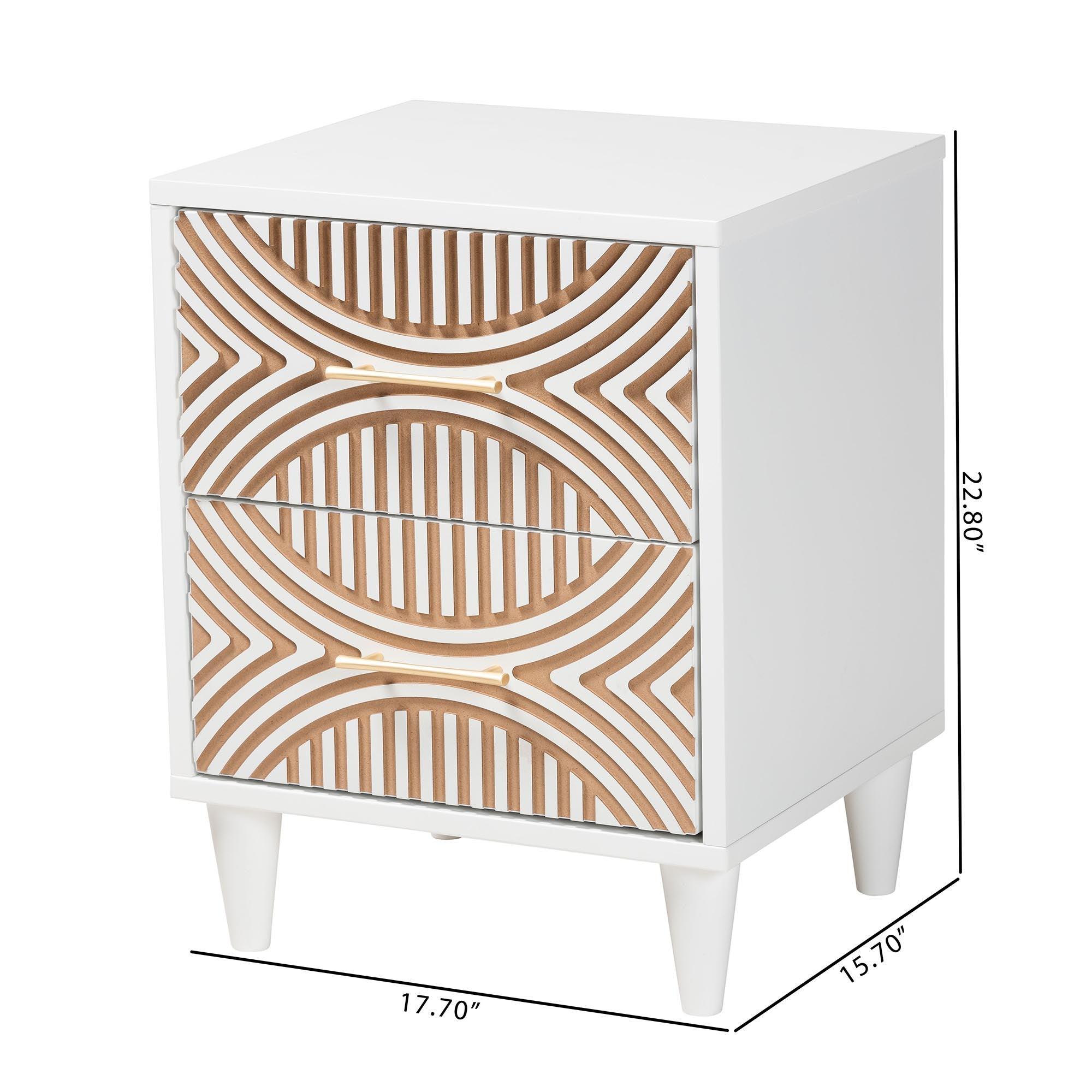 Louetta Carved Contrasting Nightstand