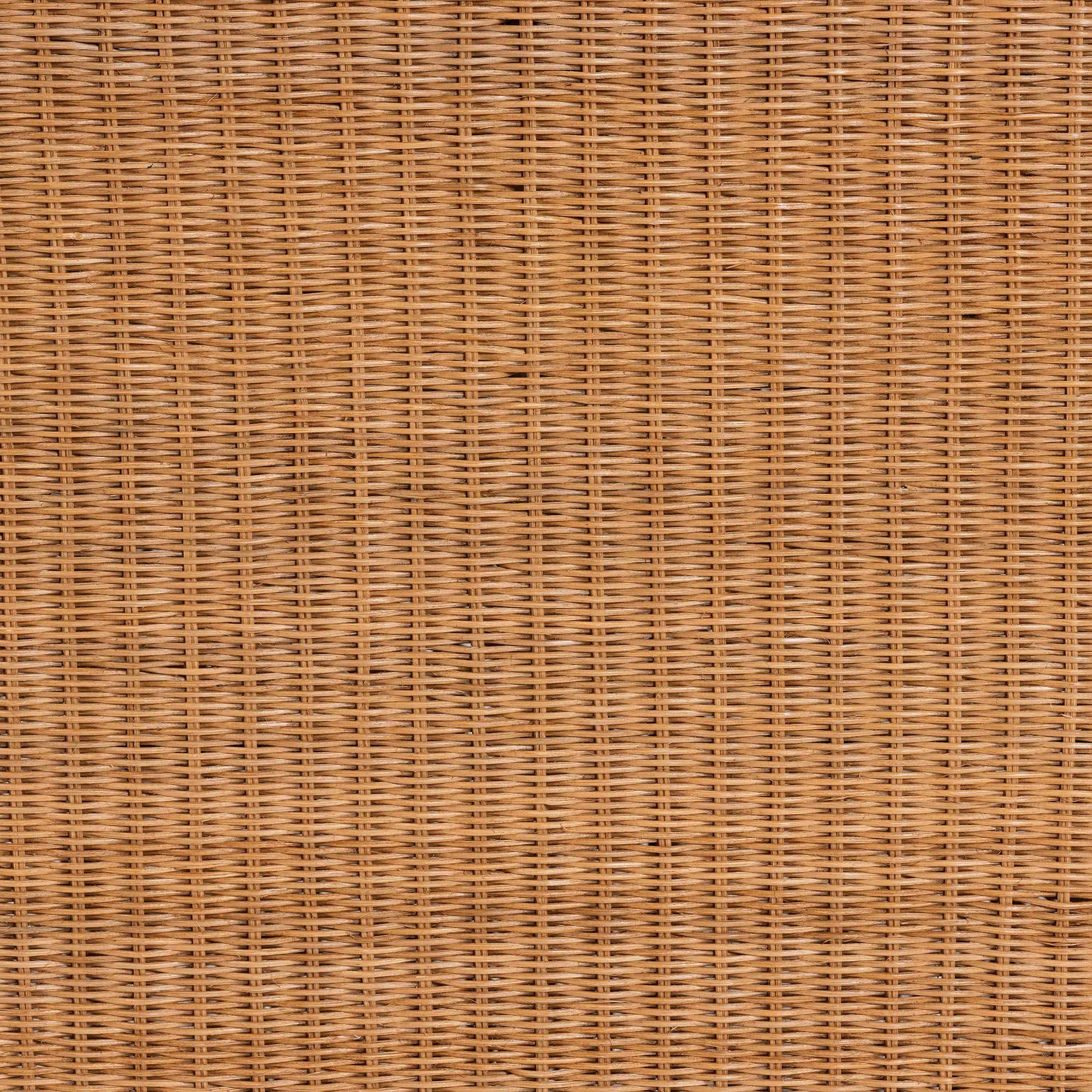 Bali & Pari Palm Bohemian Honey Scallop Rattan Console Table