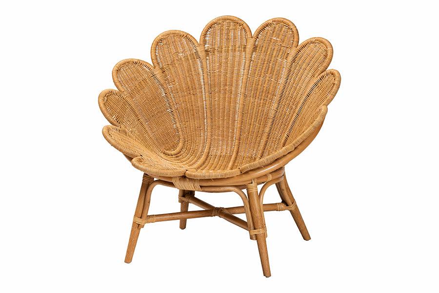Bali & Pari Blossom Bohemian Honey Rattan Accent Flower Chair