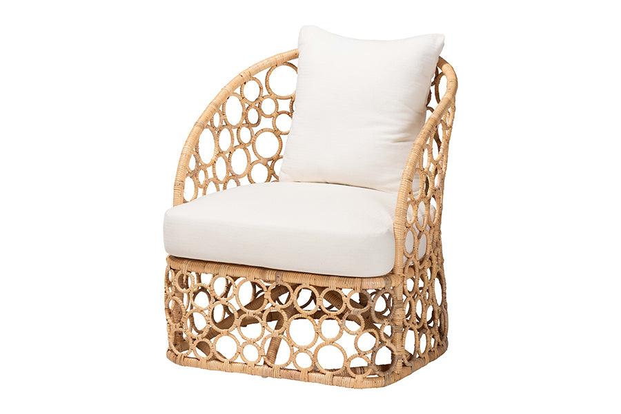 Bali & Pari Prisca Bohemian Light Honey Rattan Accent Chair