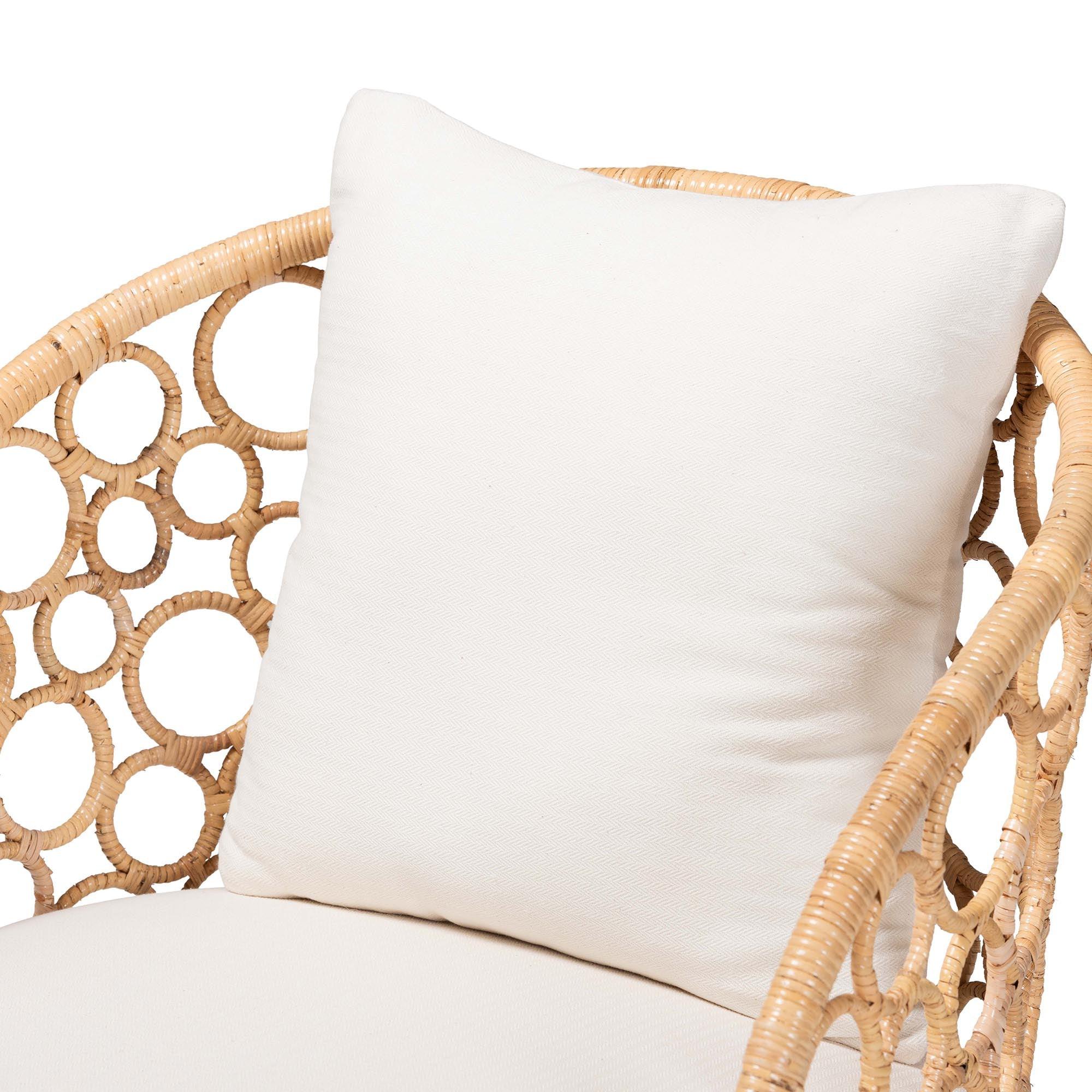 Bali & Pari Prisca Bohemian Light Honey Rattan Accent Chair