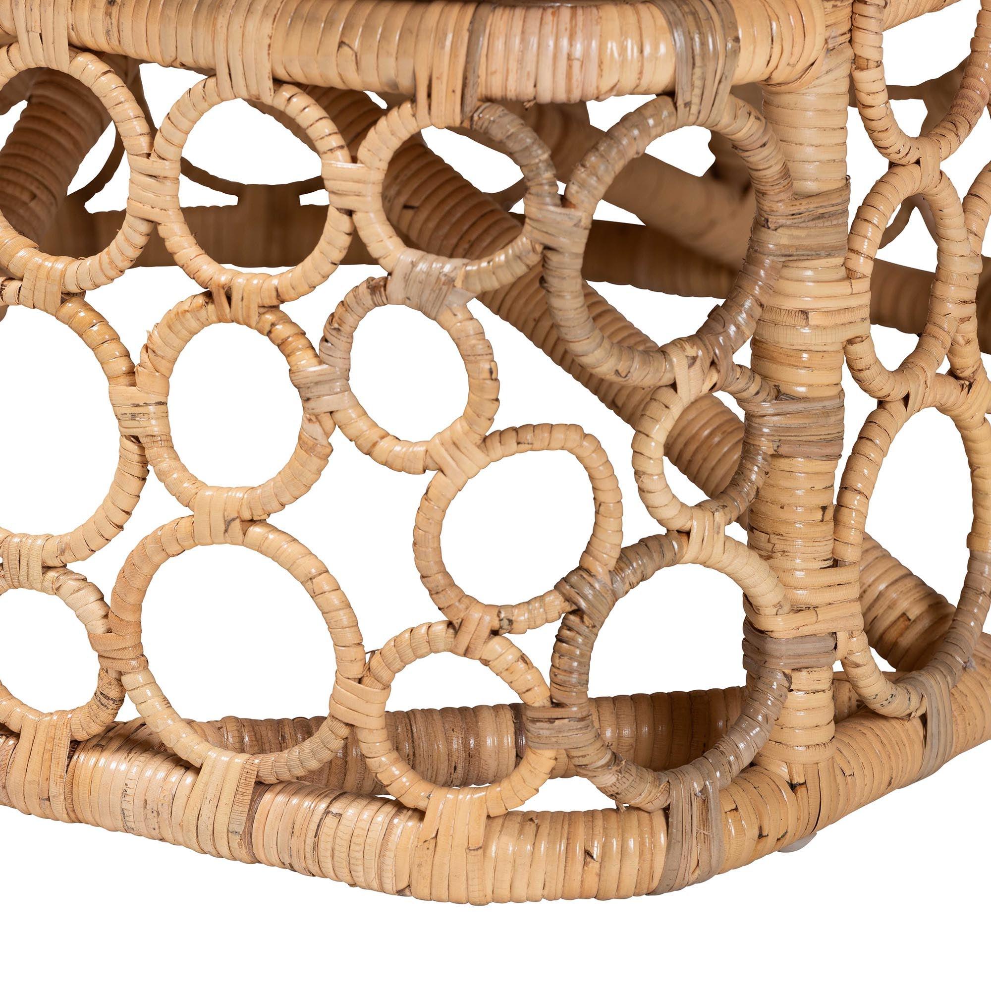 Bali & Pari Prisca Bohemian Light Honey Rattan Accent Chair