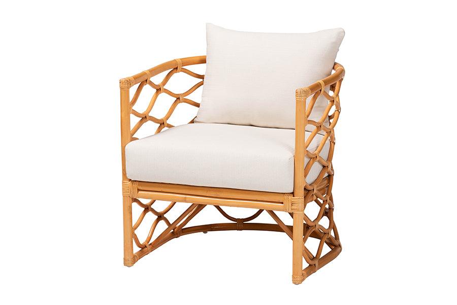 Bali & Pari Acelynn Bohemian Light Honey Rattan Arm Chair
